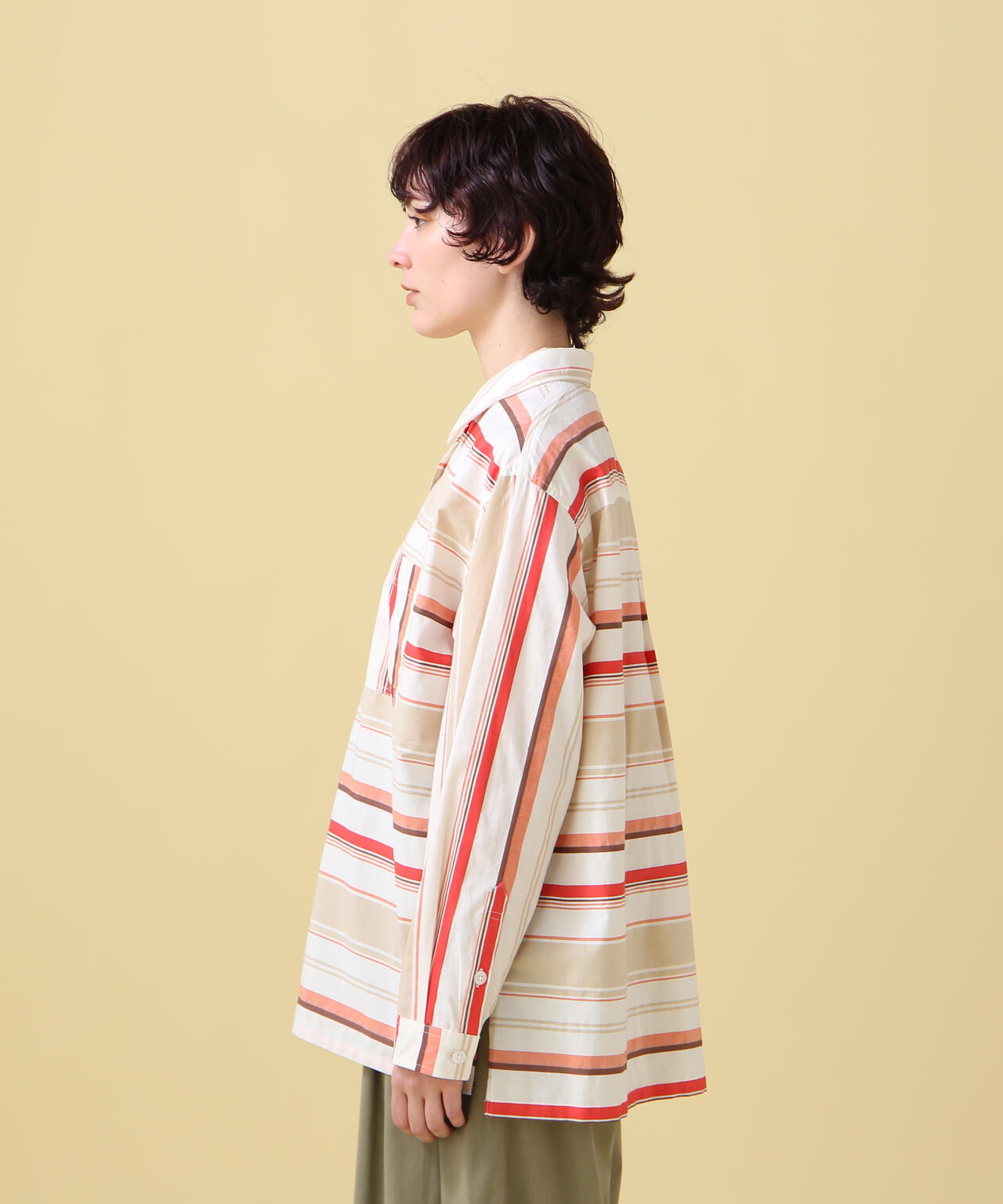 YARN-DYED MULTI BORDER SHIRT/ ヤーンダイ マルチボーダーシャツ