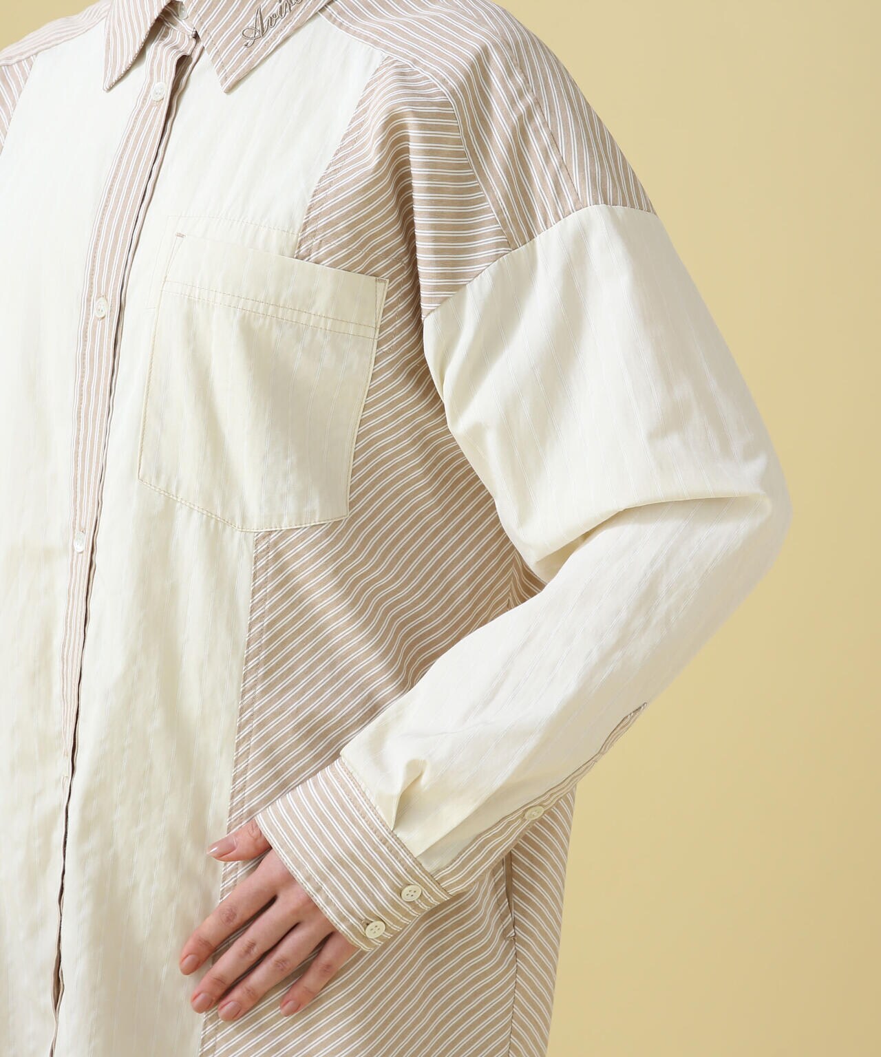 STRIPE SHIRT ONEPIECE/ ストライプシャツワンピース
