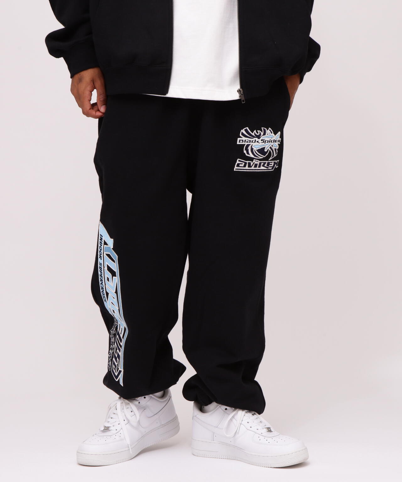 《AVIREX × XLARGE》SWEAT PANTS BLACK SPIDER / スウェットパンツ ブラック スパイダー