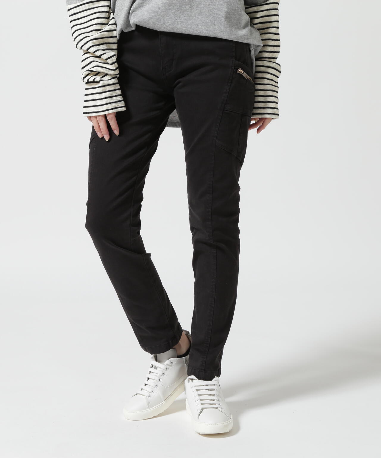 SIDE ZIP POCKET SKINNY PANTS/ サイドジップポケット スキニーパンツ