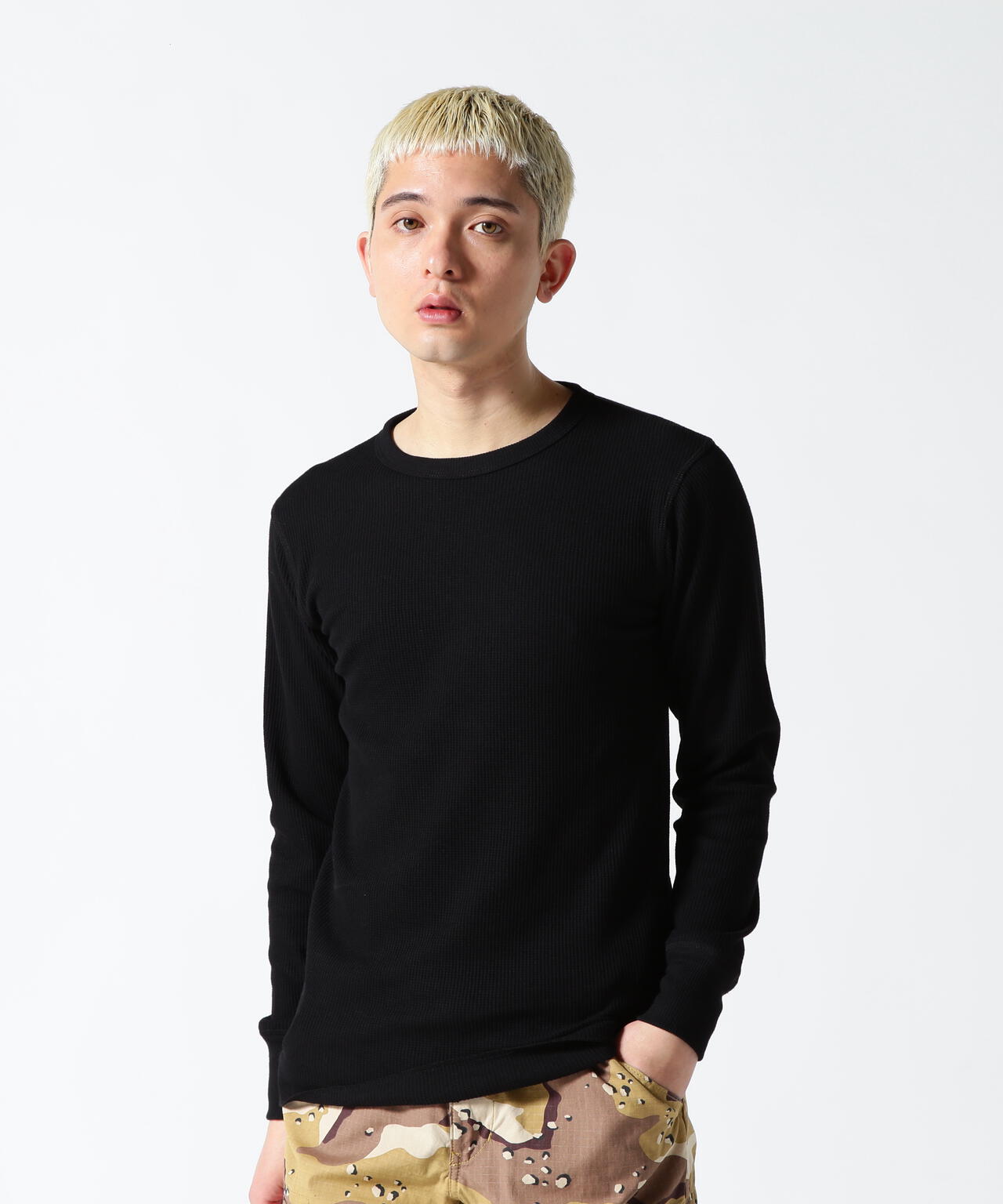 《DAILY/デイリー》THERMAL L/S CREW NECK T-SHIRT/サーマル 長袖 クルーネック Tシャツ
