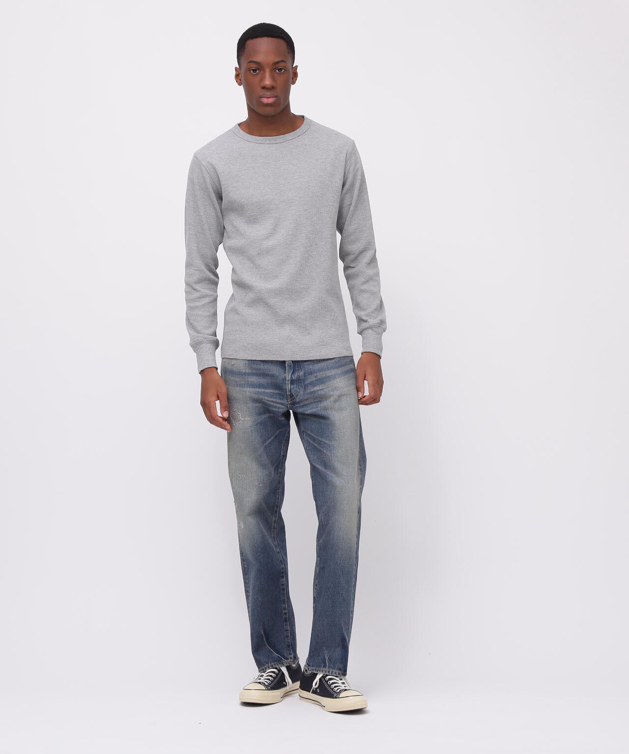 《DAILY/デイリー》THERMAL L/S CREW NECK T-SHIRT/サーマル 長袖 クルーネック Tシャツ