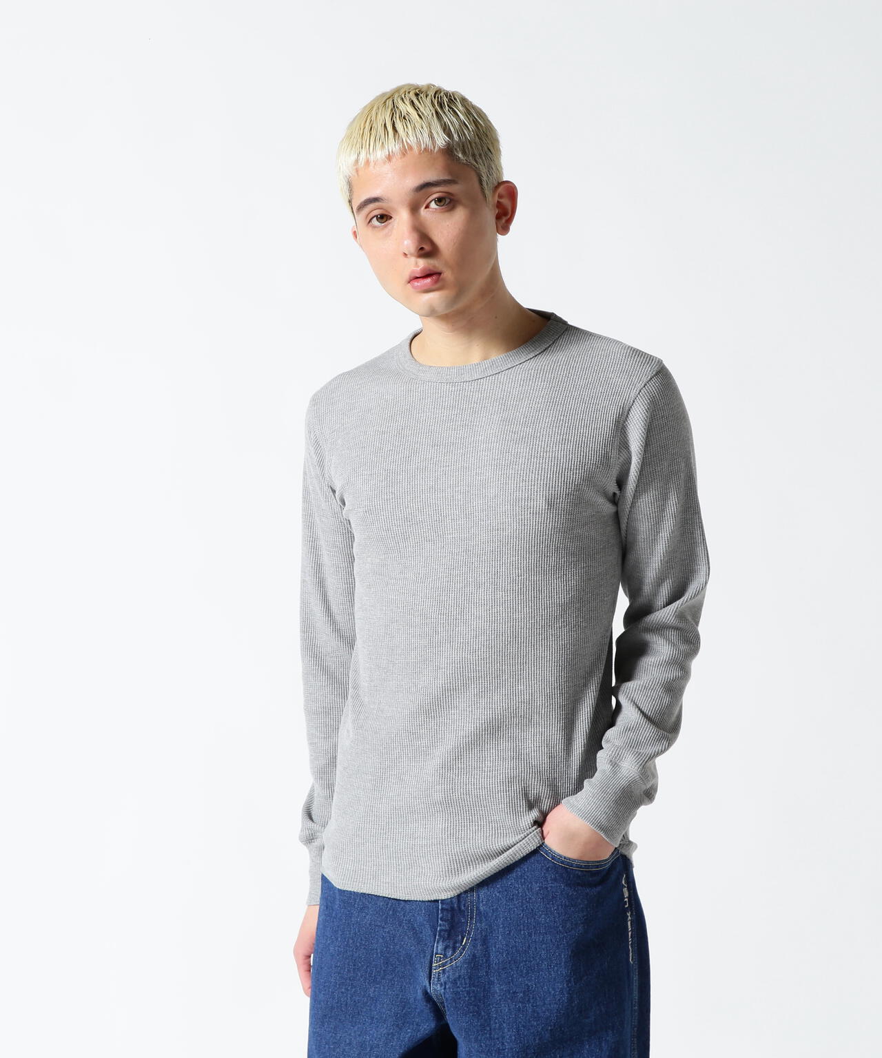 《DAILY/デイリー》THERMAL L/S CREW NECK T-SHIRT/サーマル 長袖 クルーネック Tシャツ