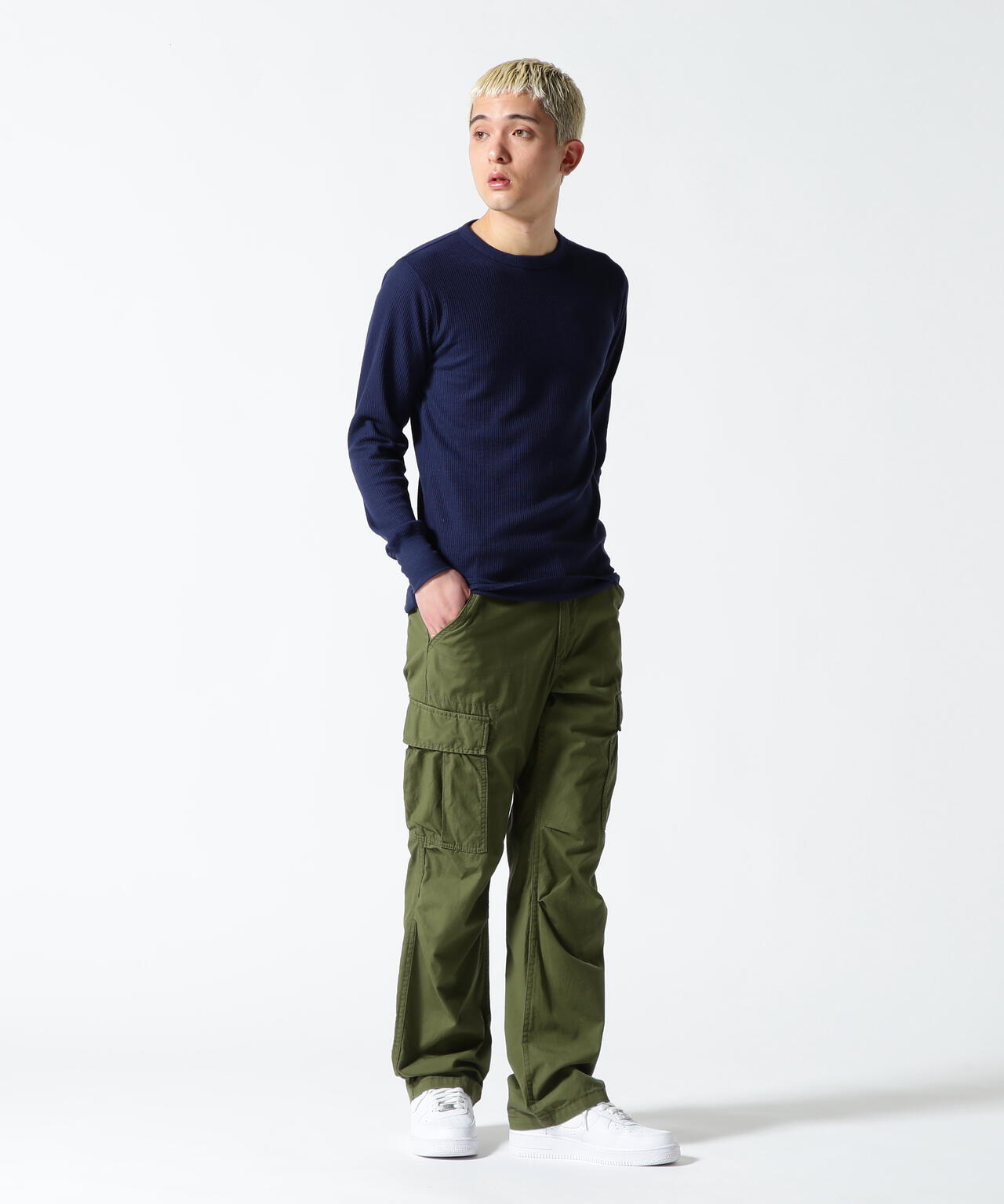 《DAILY/デイリー》THERMAL L/S CREW NECK T-SHIRT/サーマル 長袖 クルーネック Tシャツ