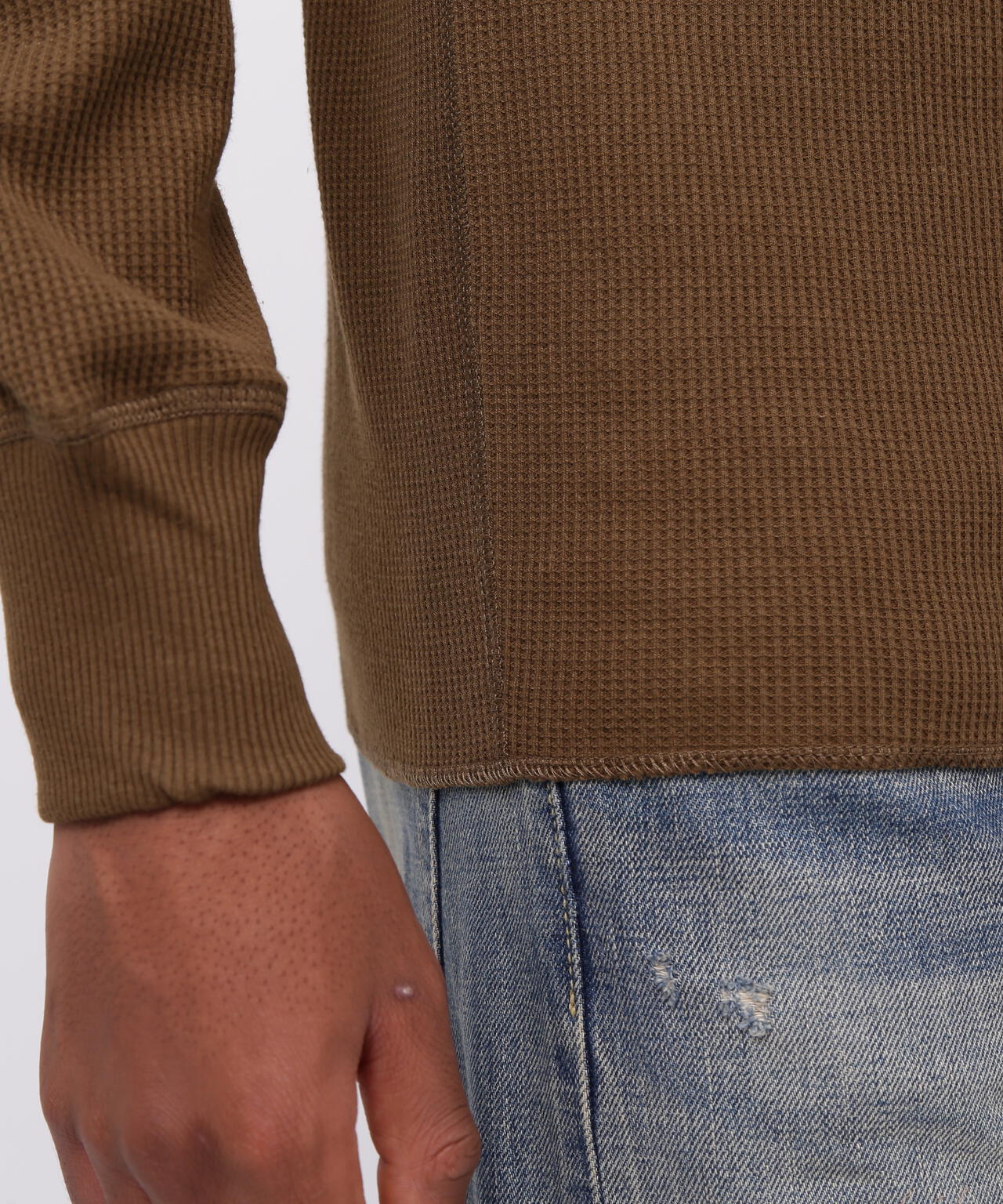 《DAILY/デイリー》THERMAL L/S CREW NECK T-SHIRT/サーマル 長袖 クルーネック Tシャツ