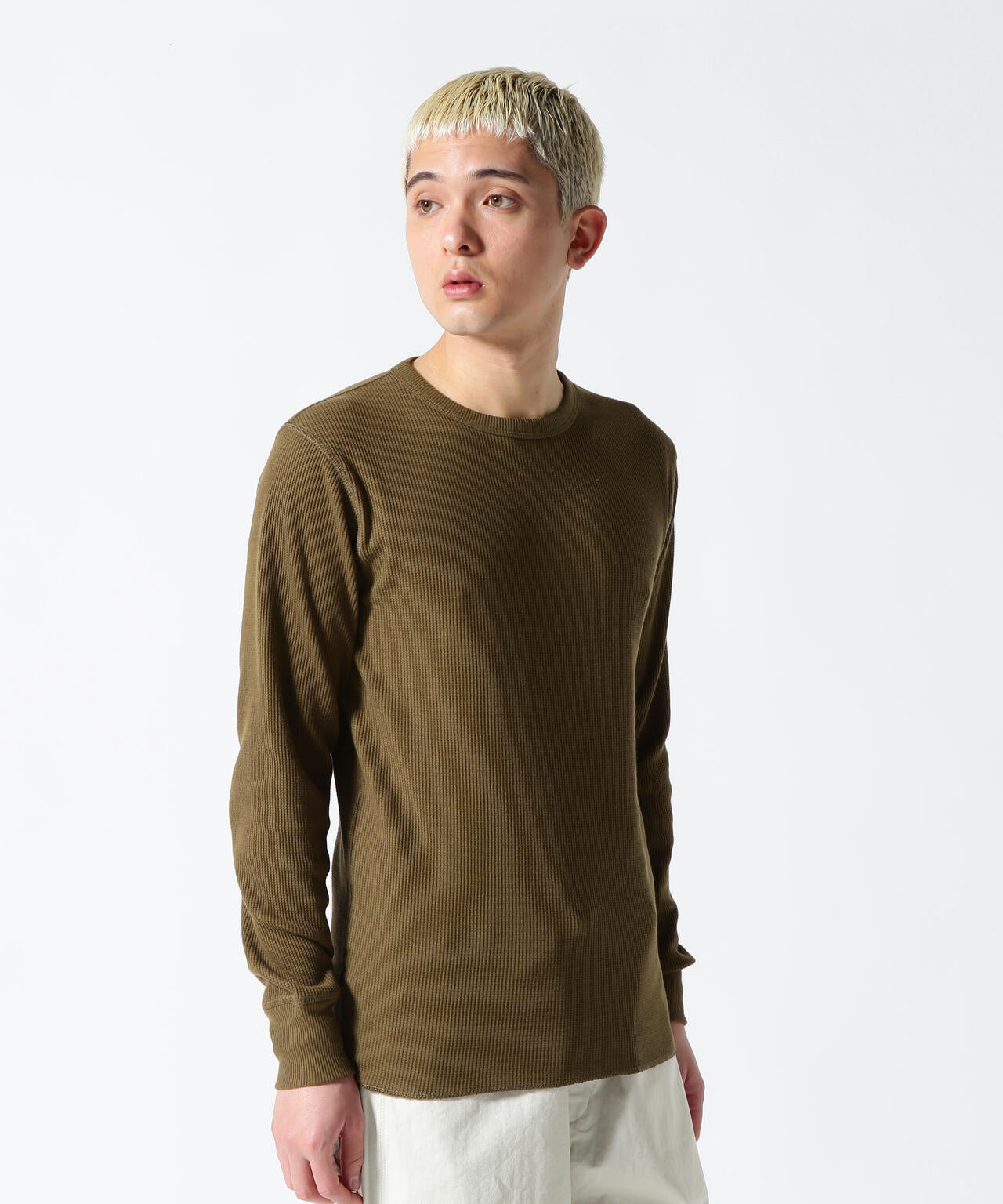 《DAILY/デイリー》THERMAL L/S CREW NECK T-SHIRT/サーマル 長袖 クルーネック Tシャツ
