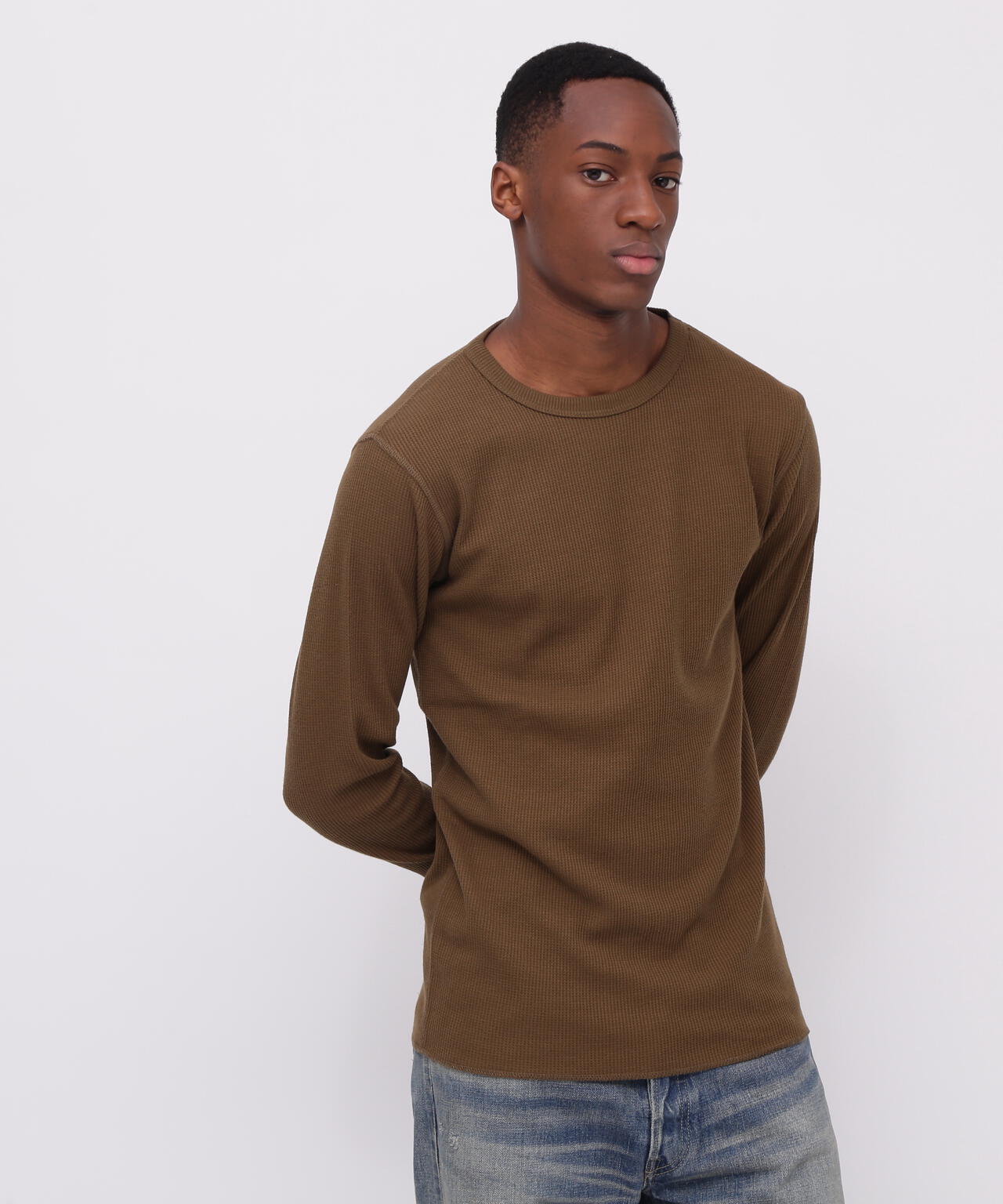 《DAILY/デイリー》THERMAL L/S CREW NECK T-SHIRT/サーマル 長袖 クルーネック Tシャツ