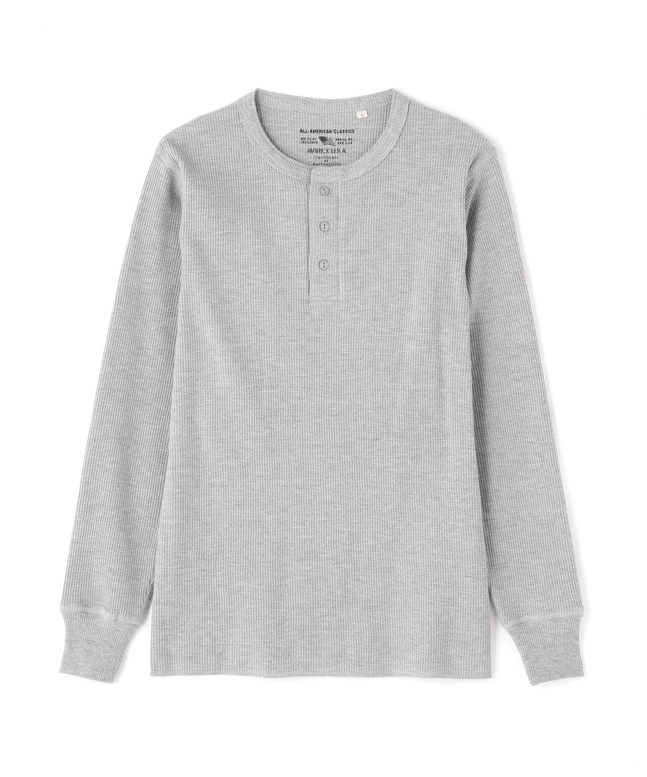 《DAILY/デイリー》THERMAL L/S HENLEY NECK T-SHIRT/サーマル 長袖 ヘンリーネック Tシャツ