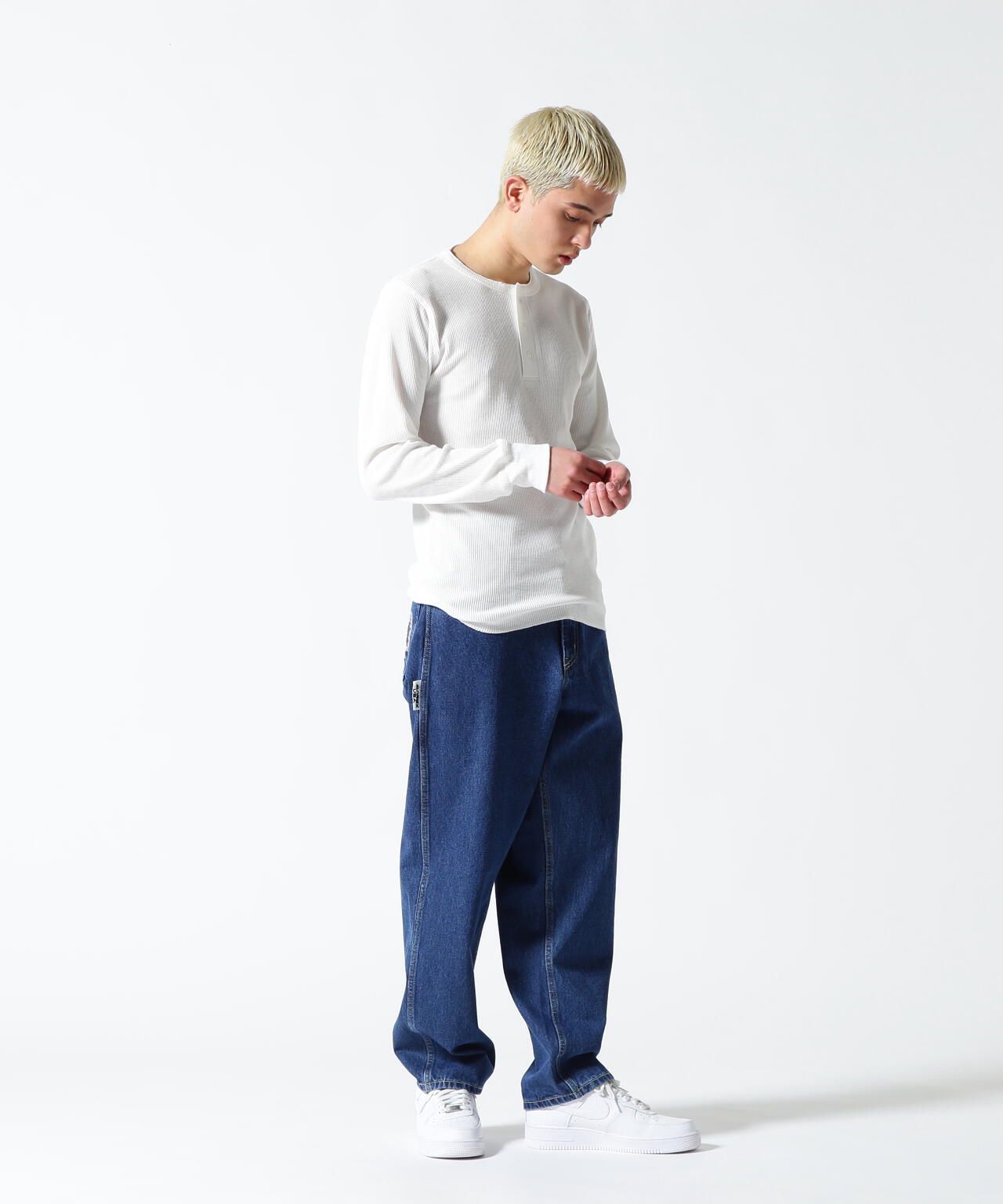 《DAILY/デイリー》THERMAL L/S HENLEY NECK T-SHIRT/サーマル 長袖 ヘンリーネック Tシャツ