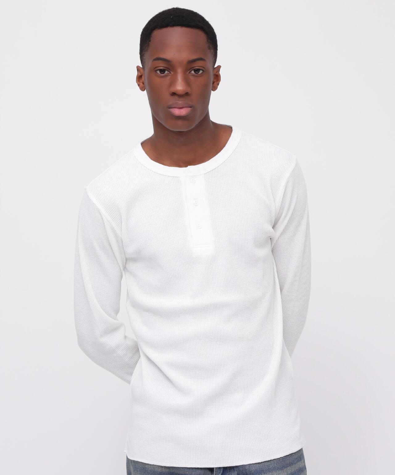 《DAILY/デイリー》THERMAL L/S HENLEY NECK T-SHIRT/サーマル 長袖 ヘンリーネック Tシャツ