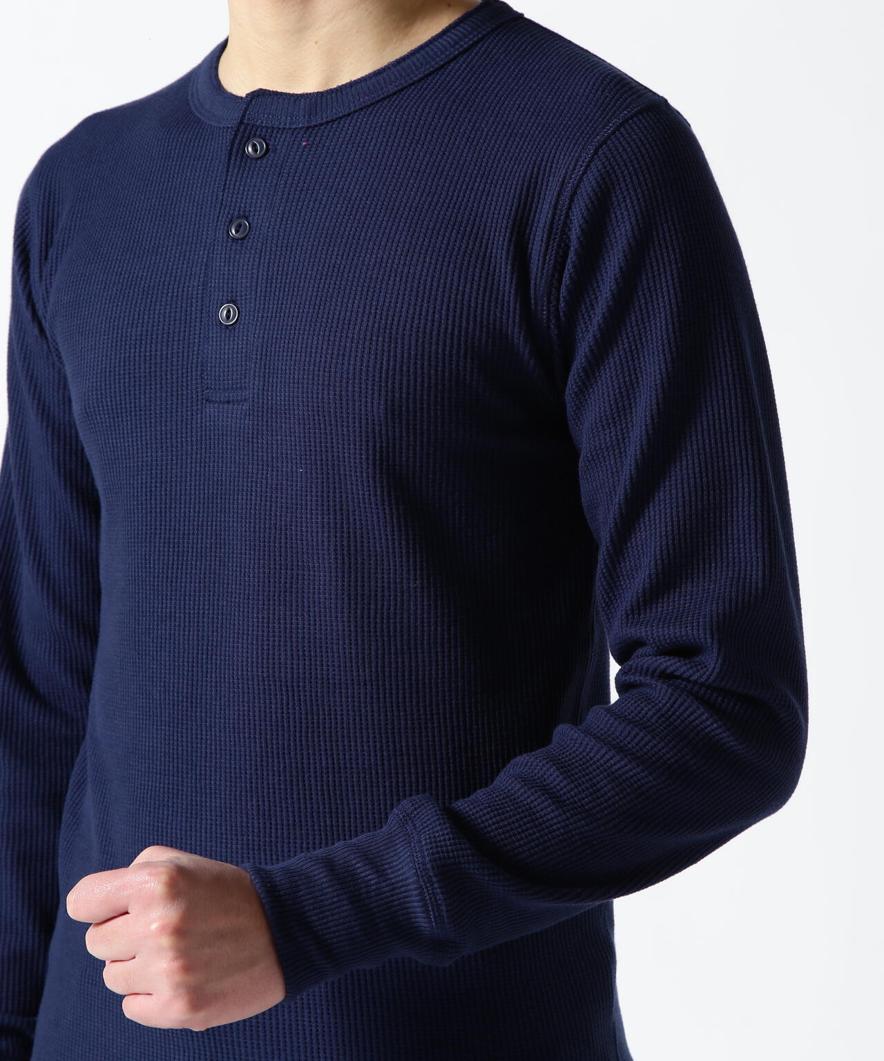 《DAILY/デイリー》THERMAL L/S HENLEY NECK T-SHIRT/サーマル 長袖 ヘンリーネック Tシャツ