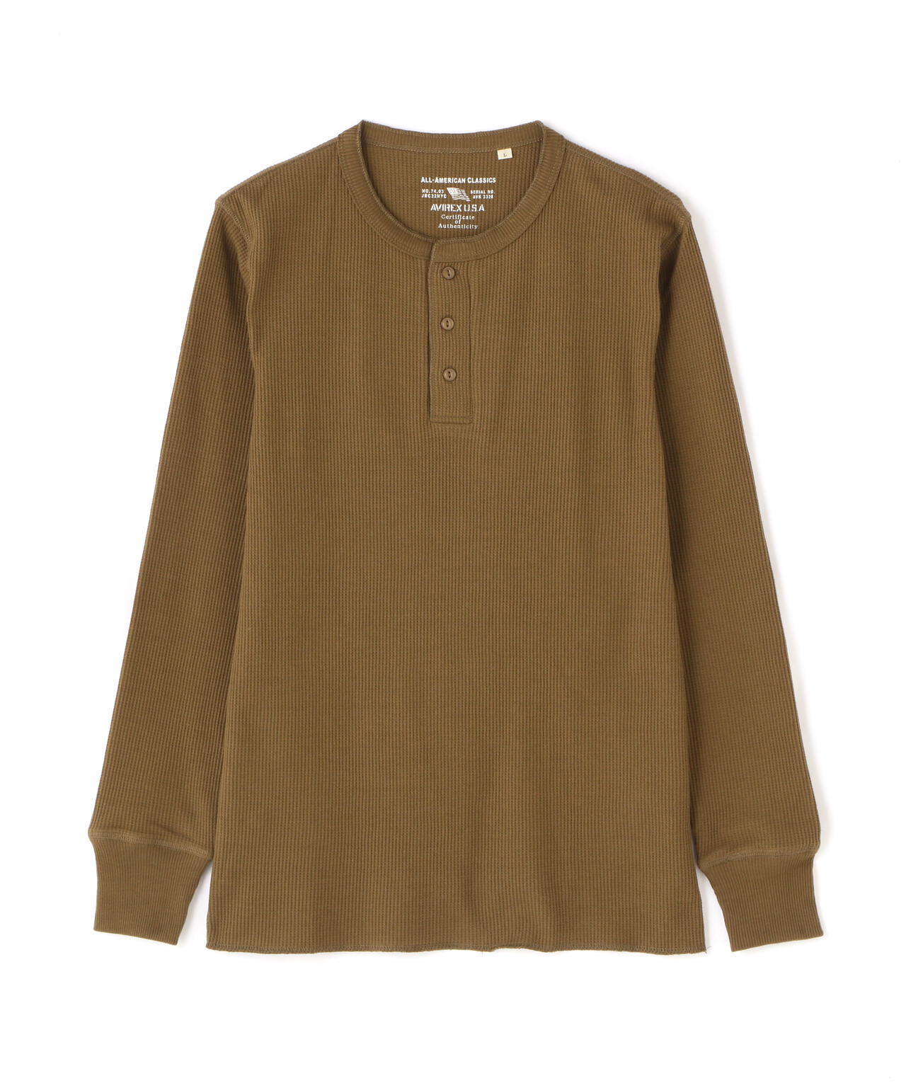 《DAILY/デイリー》THERMAL L/S HENLEY NECK T-SHIRT/サーマル 長袖 ヘンリーネック Tシャツ