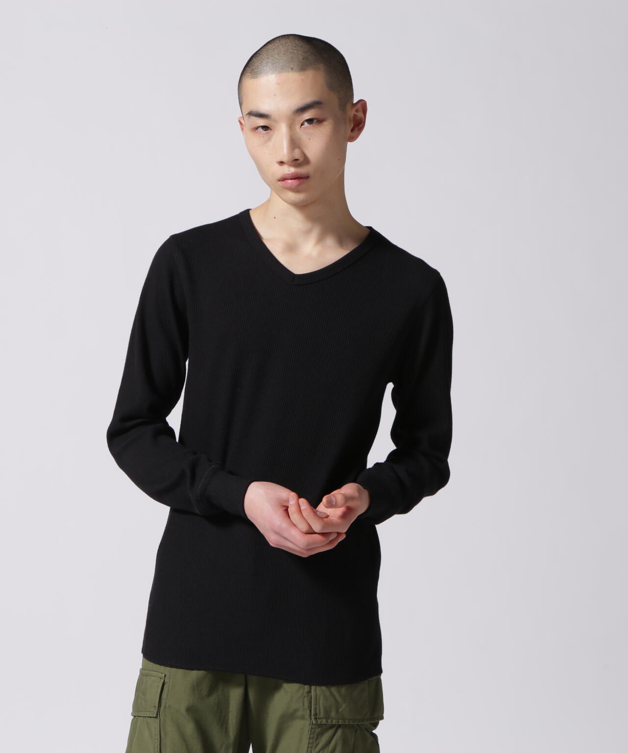 《DAILY/デイリー》THERMAL L/S V-NECK T-SHIRT/サーマル 長袖 ブイネック Tシャツ