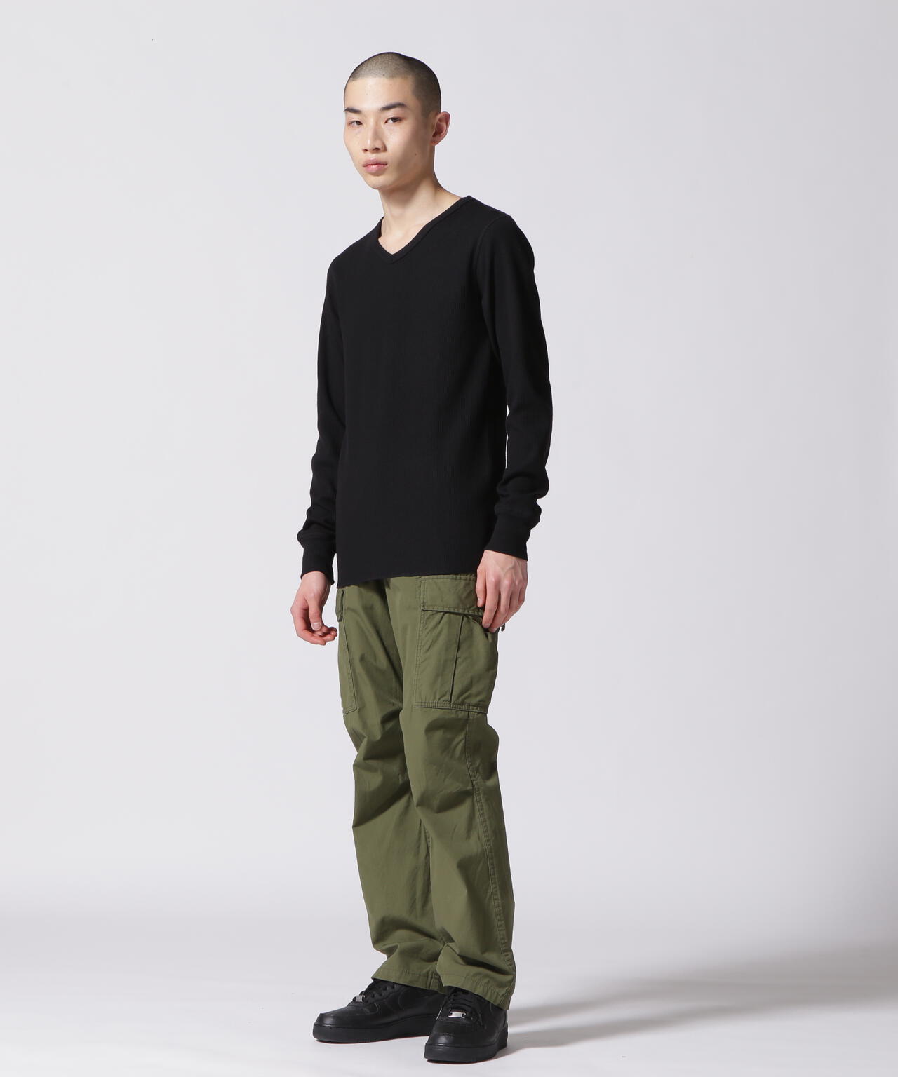 《DAILY/デイリー》THERMAL L/S V-NECK T-SHIRT/サーマル 長袖 ブイネック Tシャツ