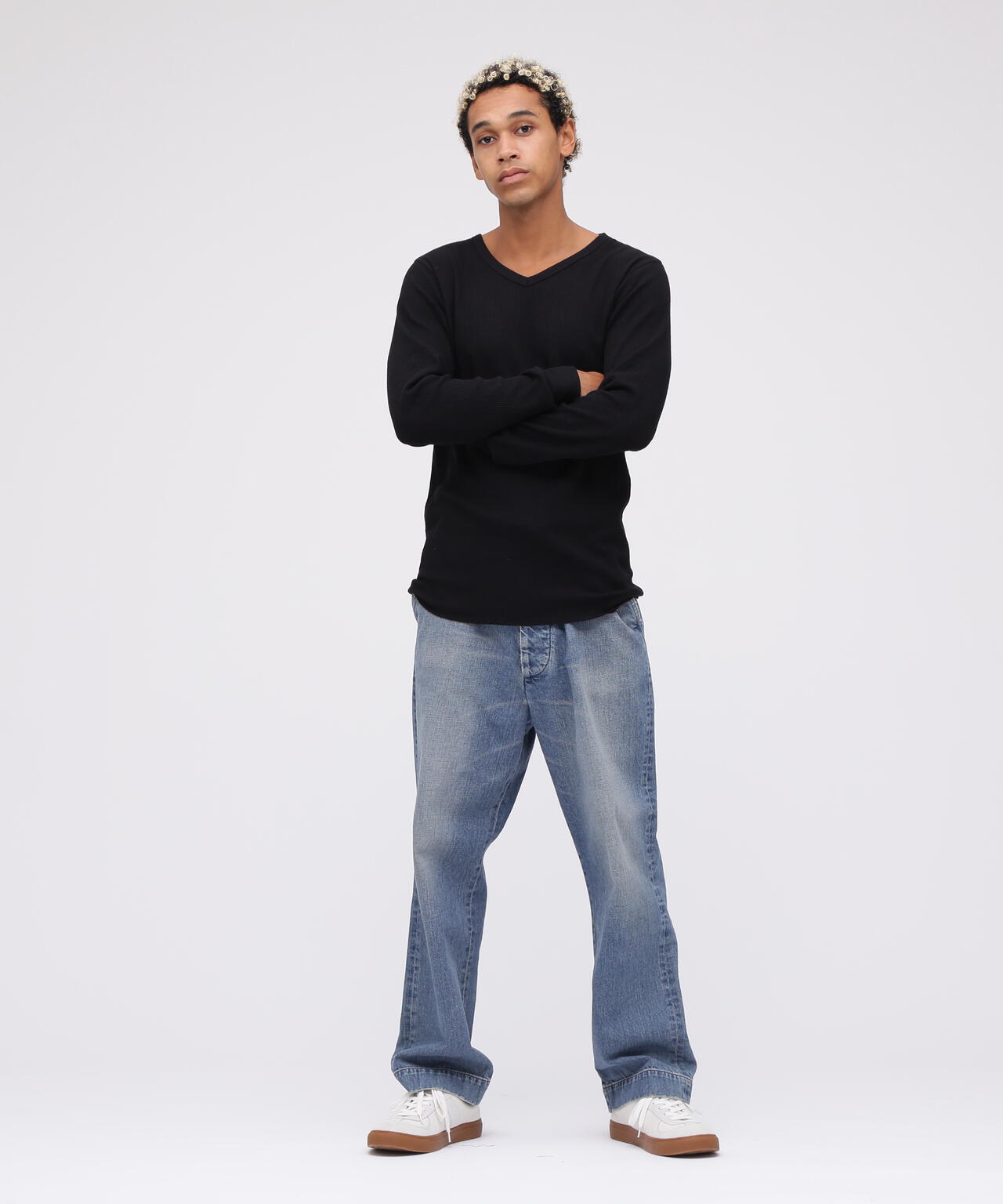 《DAILY/デイリー》THERMAL L/S V-NECK T-SHIRT/サーマル 長袖 ブイネック Tシャツ