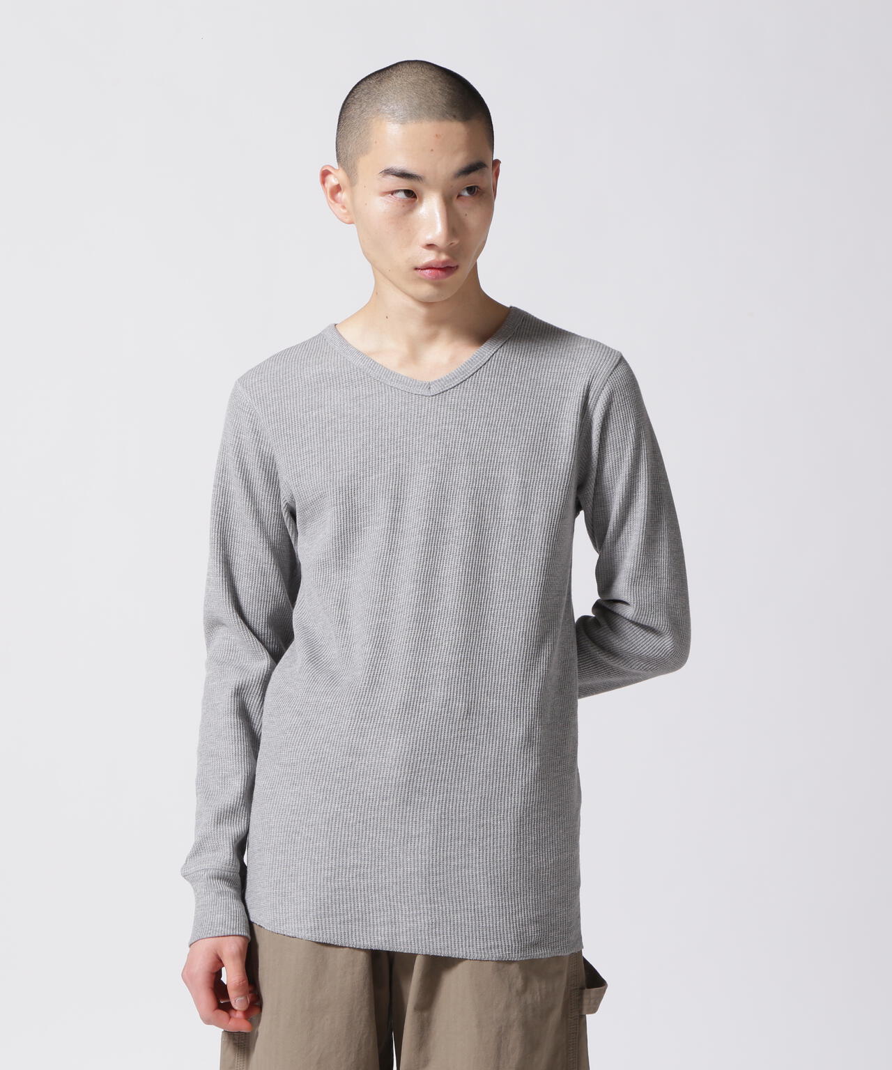 《DAILY/デイリー》THERMAL L/S V-NECK T-SHIRT/サーマル 長袖 ブイネック Tシャツ
