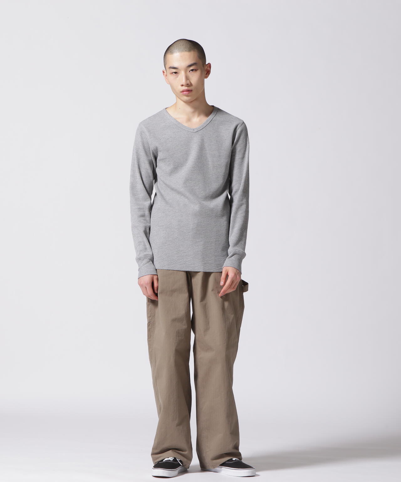 《DAILY/デイリー》THERMAL L/S V-NECK T-SHIRT/サーマル 長袖 ブイネック Tシャツ