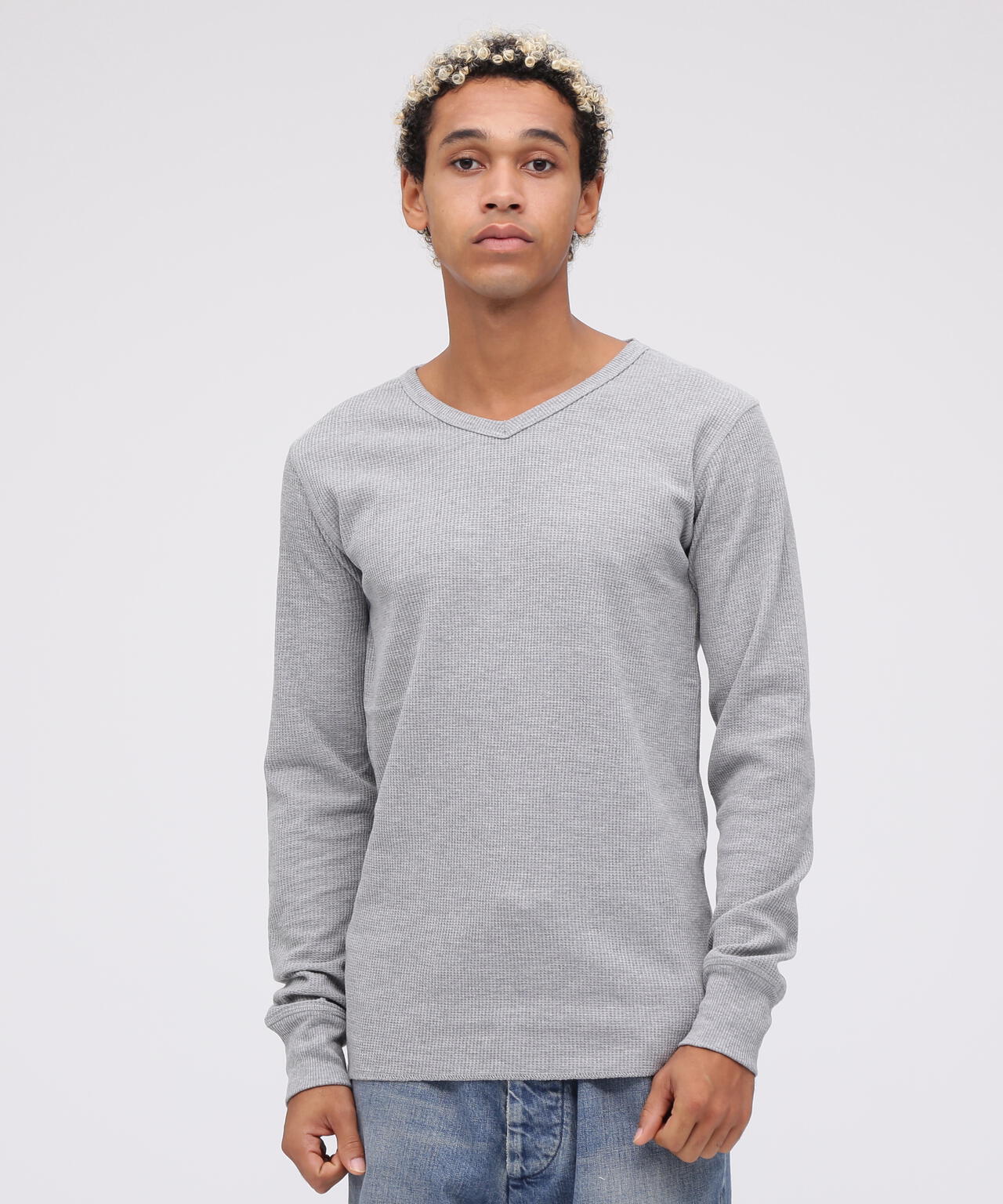 《DAILY/デイリー》THERMAL L/S V-NECK T-SHIRT/サーマル 長袖 ブイネック Tシャツ