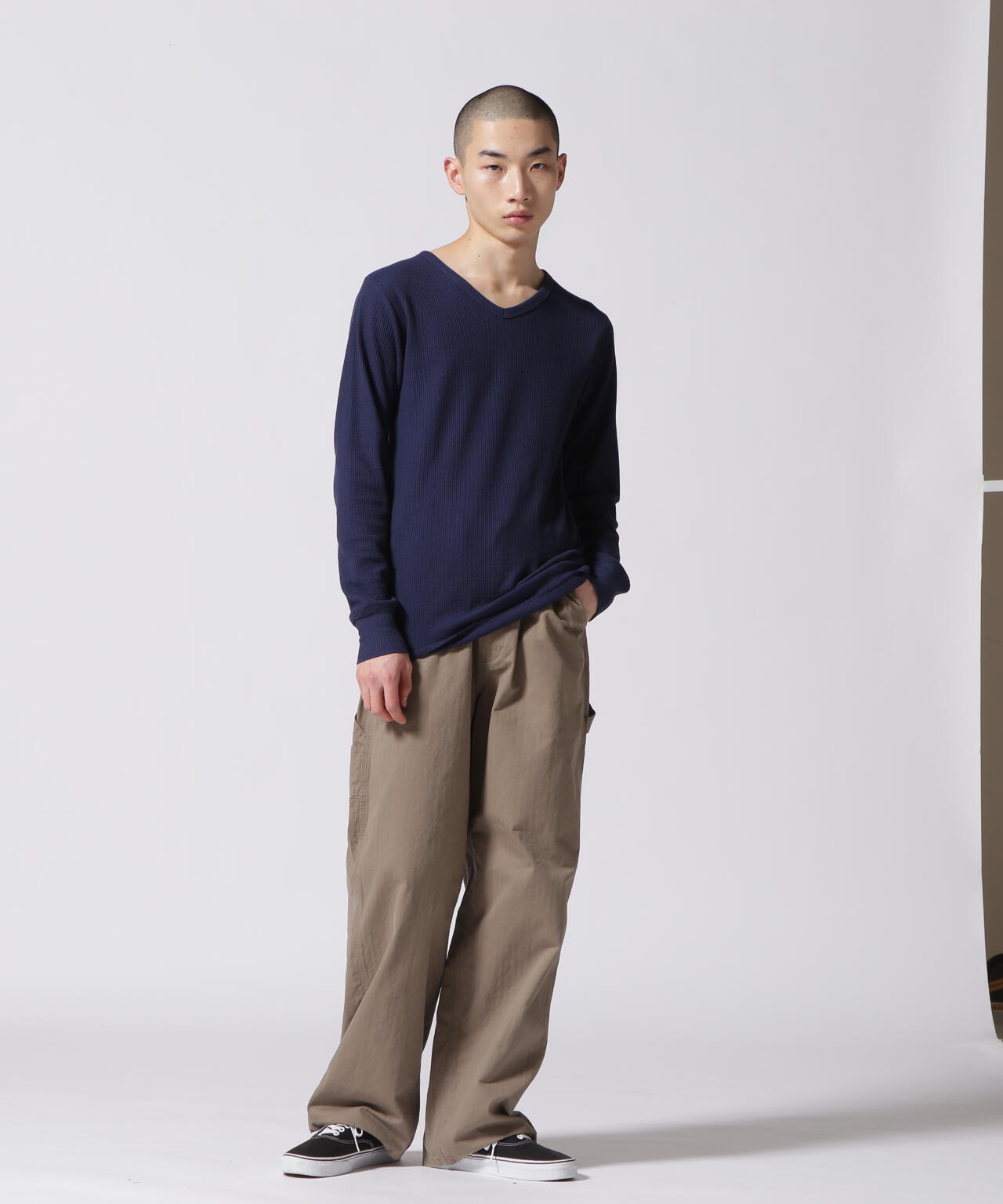 《DAILY/デイリー》THERMAL L/S V-NECK T-SHIRT/サーマル 長袖 ブイネック Tシャツ