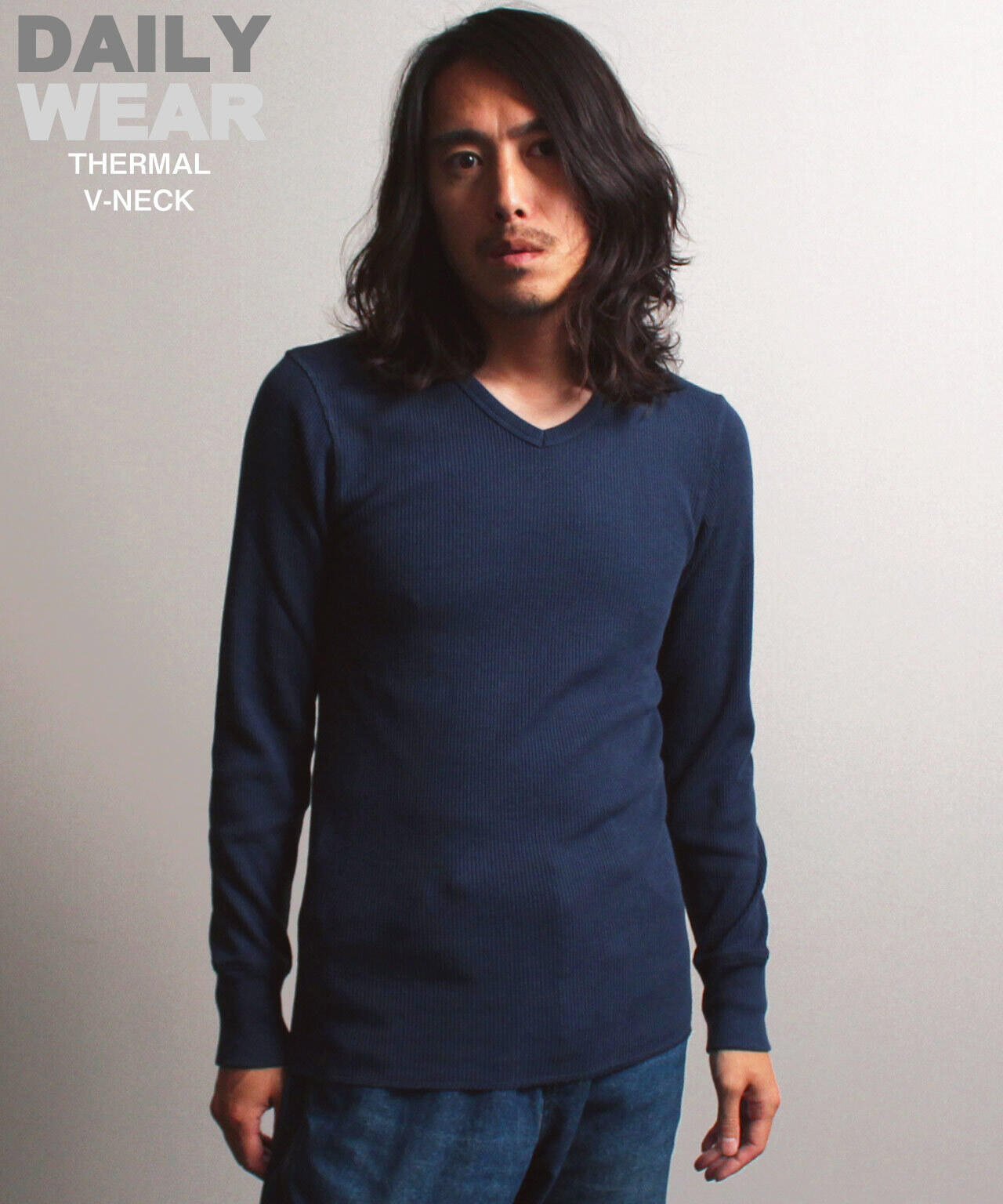 《DAILY/デイリー》THERMAL L/S V-NECK T-SHIRT/サーマル 長袖 ブイネック Tシャツ