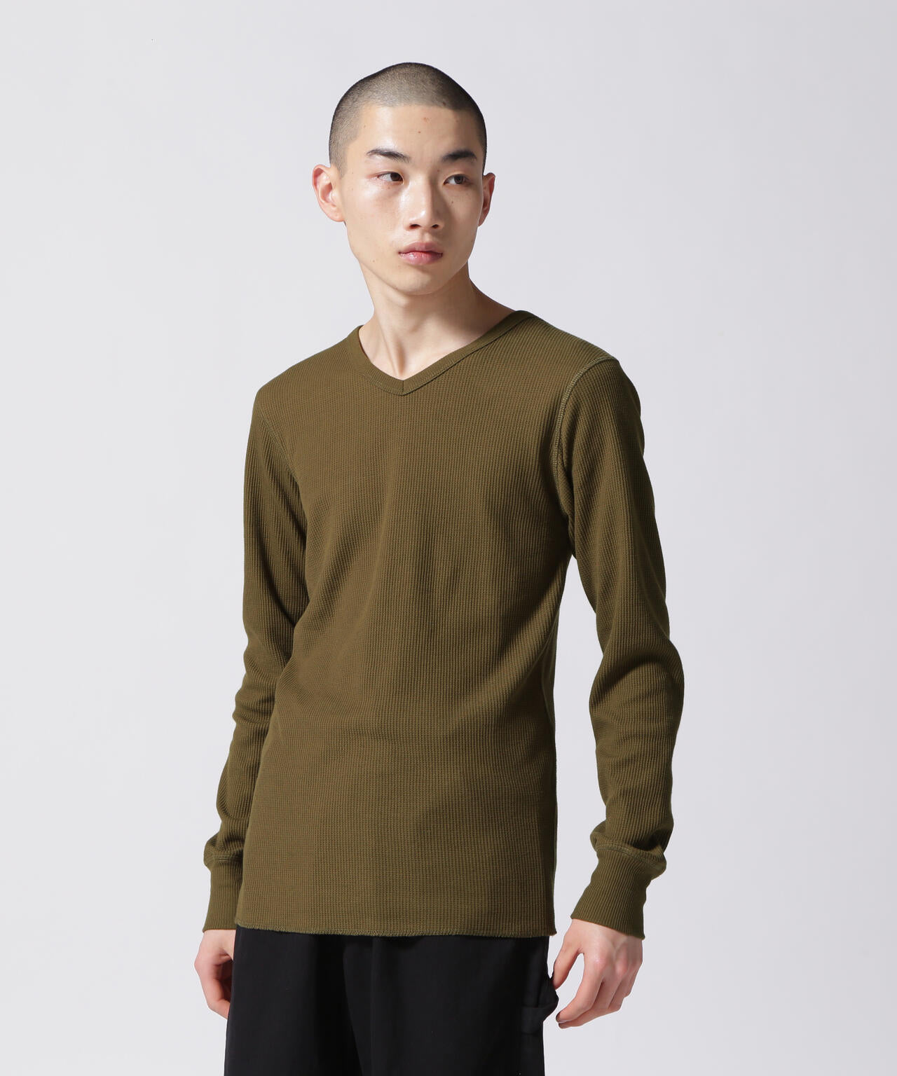 《DAILY/デイリー》THERMAL L/S V-NECK T-SHIRT/サーマル 長袖 ブイネック Tシャツ