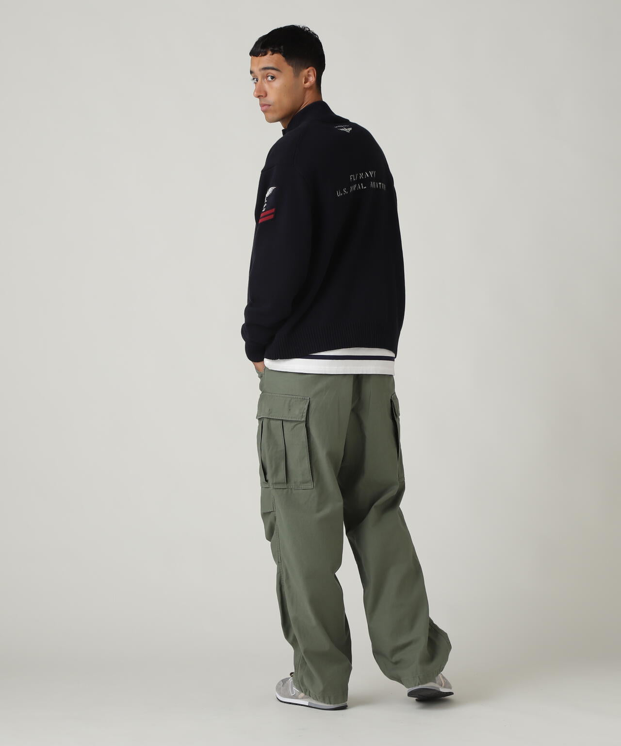 NAVAL STAND COLLAR ZIP KNIT JACKET / ネイバル スタンド カラー