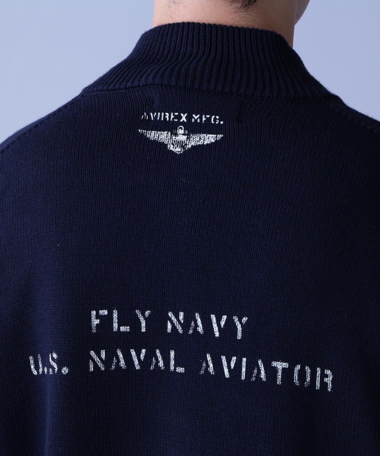 NAVAL STAND COLLAR ZIP KNIT JACKET / ネイバル スタンド カラー