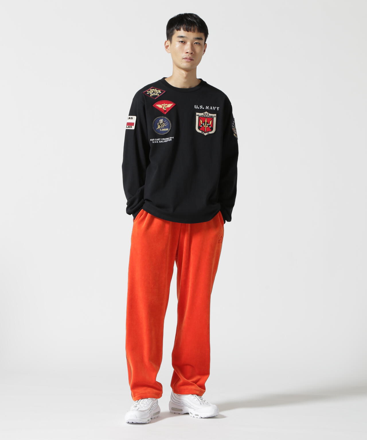 《WEB&DEPOT限定》TOP GUN PATCHED L/S T-SHIRT / トップガン パッチド 長袖 Tシャツ / AVIREX