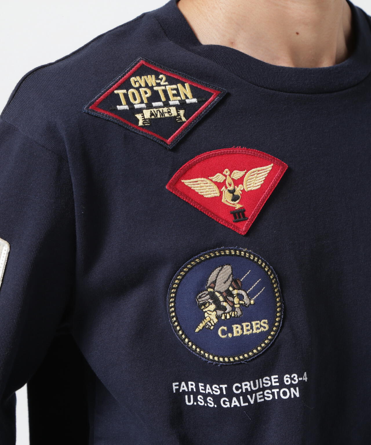 《WEB&DEPOT限定》TOP GUN PATCHED L/S T-SHIRT / トップガン パッチド 長袖 Tシャツ / AVIREX