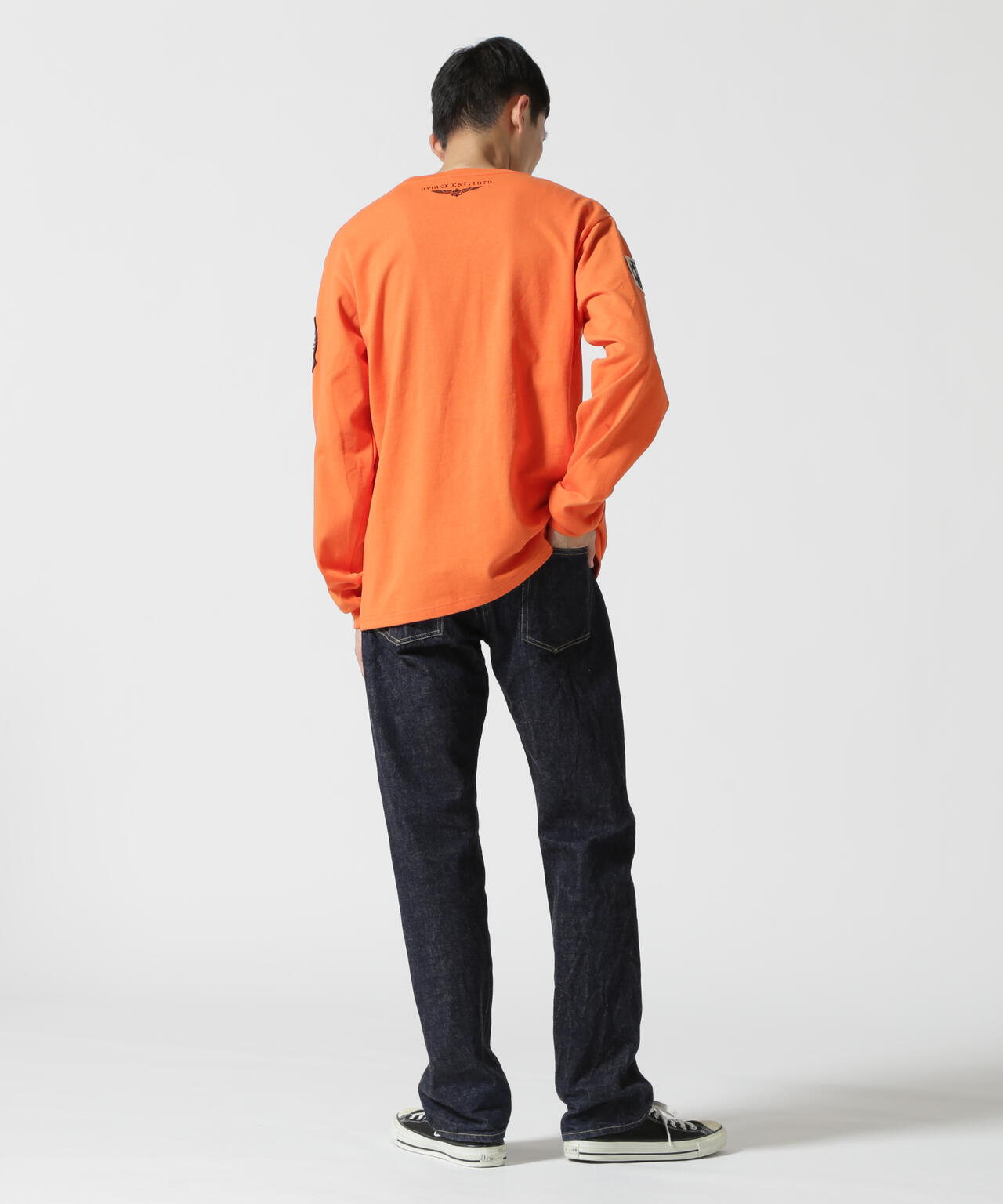 《WEB&DEPOT限定》TOP GUN PATCHED L/S T-SHIRT / トップガン パッチド 長袖 Tシャツ / AVIREX