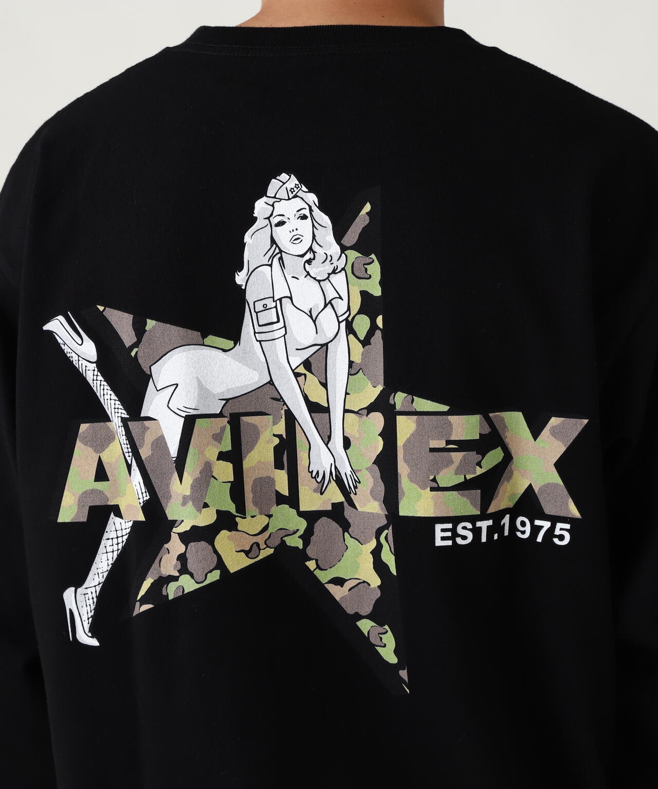 《WEB限定》CAMOUFLAGE STAR & PINUP GIRL L/S T-SHIRT /