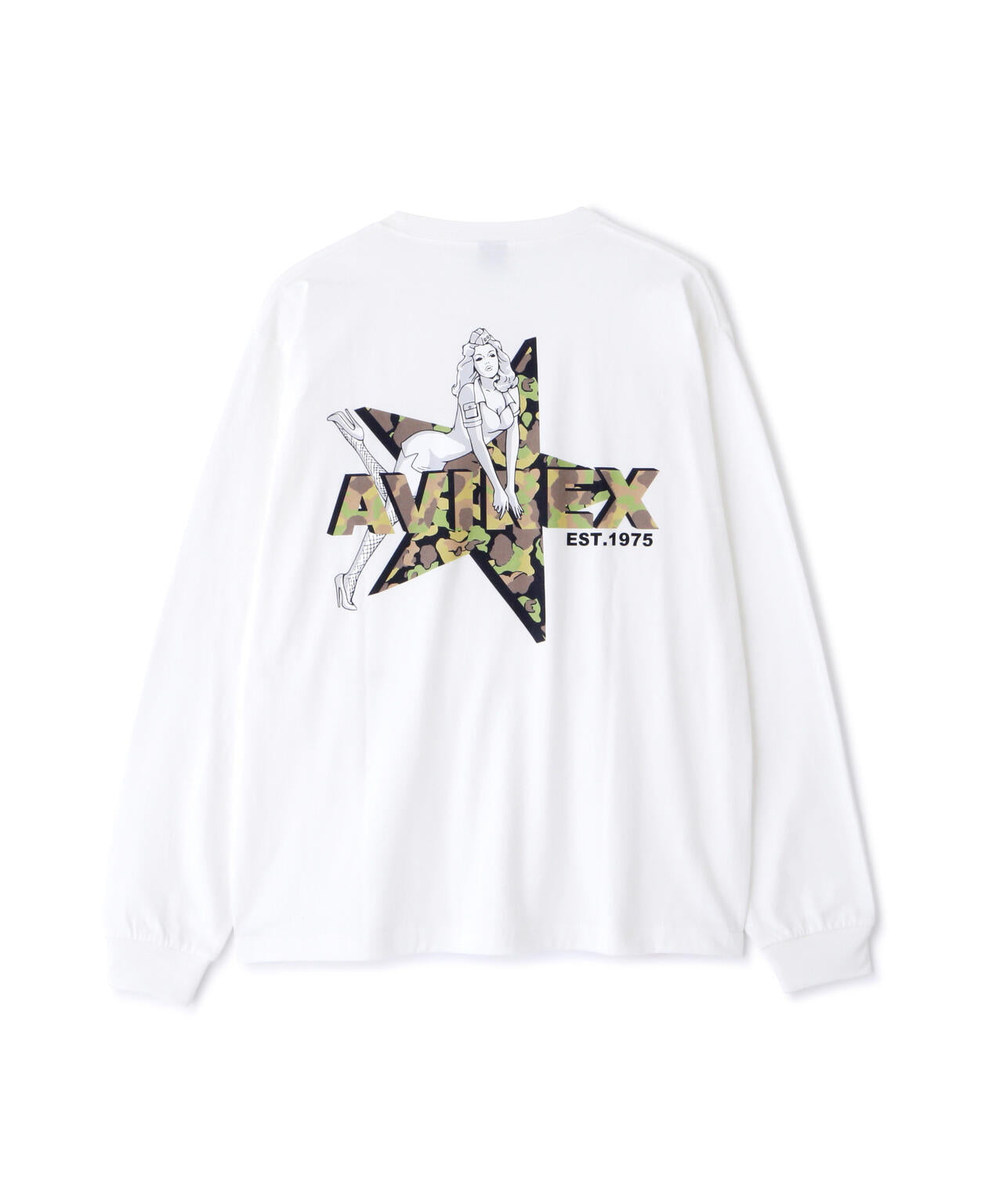《WEB限定》CAMOUFLAGE STAR & PINUP GIRL L/S T-SHIRT /