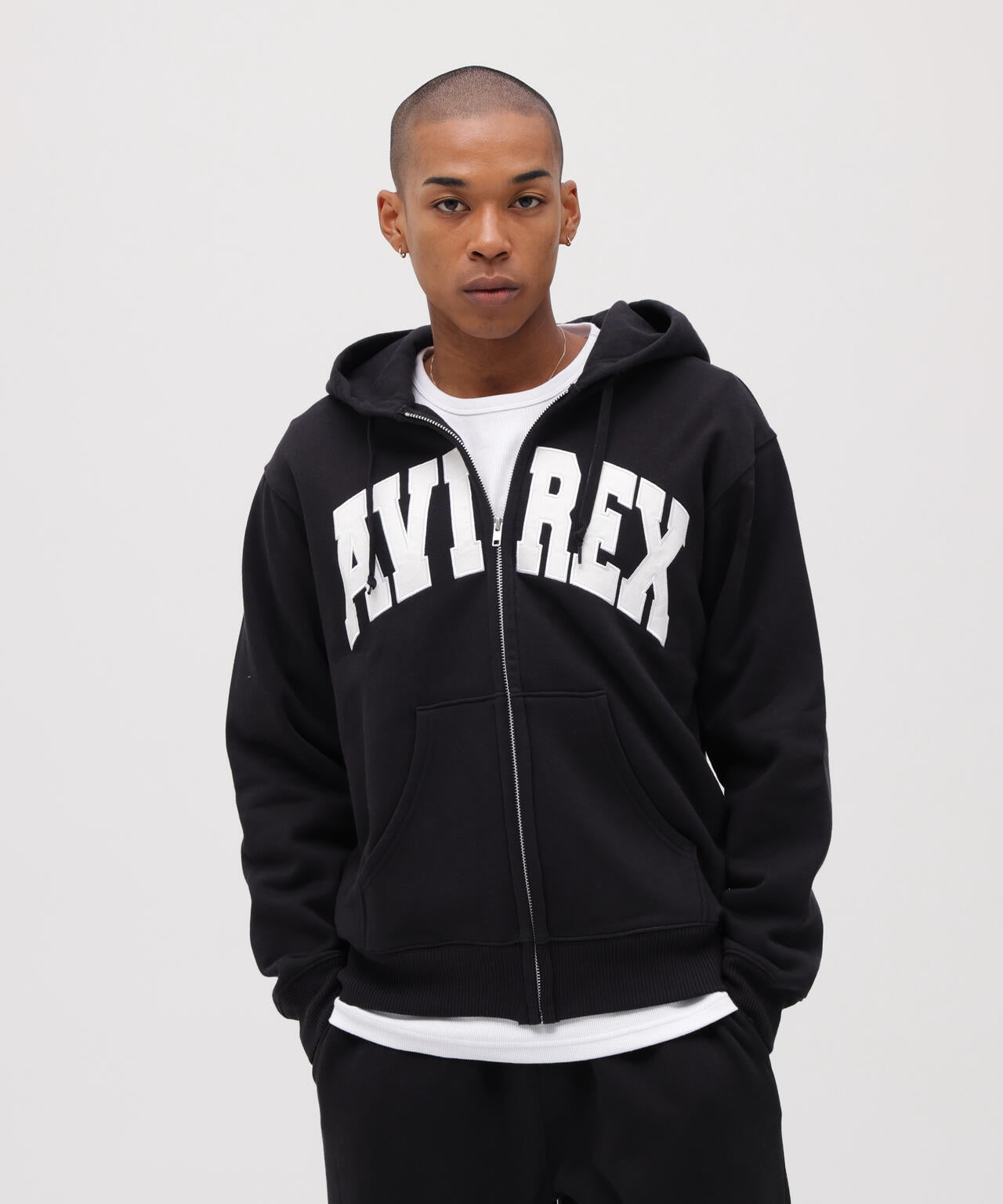 《DAILY/デイリー》ZIP UP SWEAT PARKA LOGO / ジップアップ スウェット パーカー ロゴ / AVIREX /