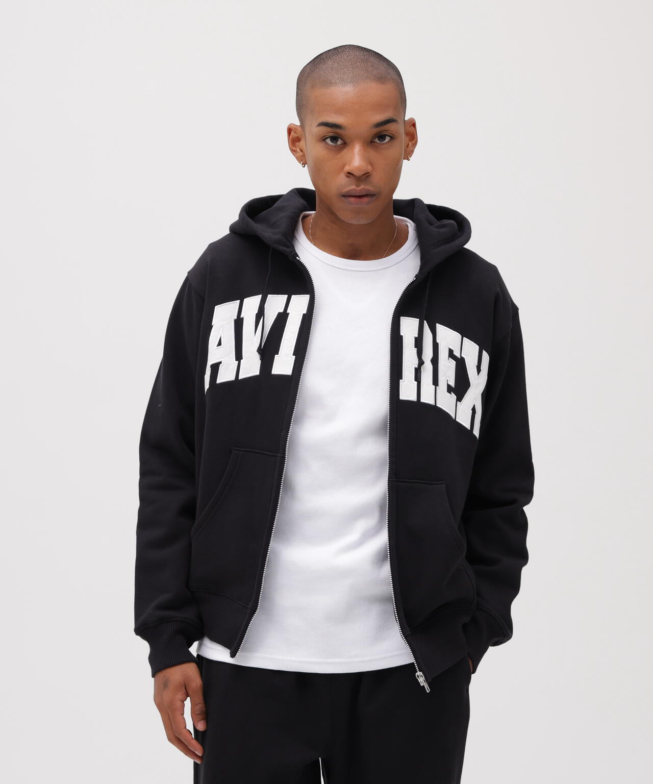 《DAILY/デイリー》ZIP UP SWEAT PARKA LOGO / ジップアップ スウェット パーカー ロゴ / AVIREX /