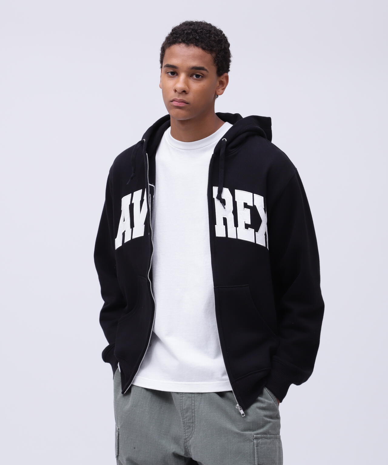 《DAILY/デイリー》ZIP UP SWEAT PARKA LOGO / ジップアップ スウェット パーカー ロゴ / AVIREX /
