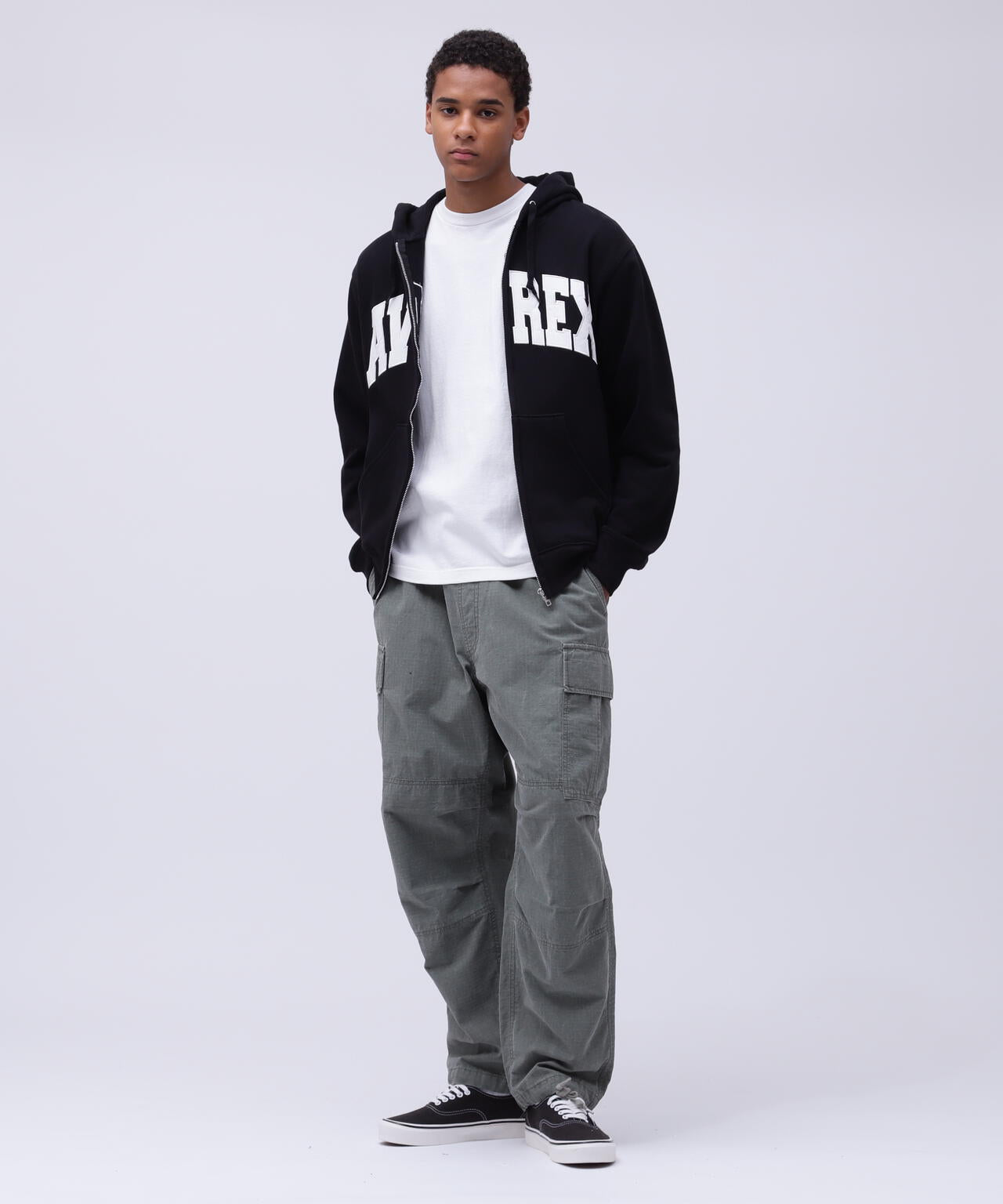 《DAILY/デイリー》ZIP UP SWEAT PARKA LOGO / ジップアップ スウェット パーカー ロゴ / AVIREX /