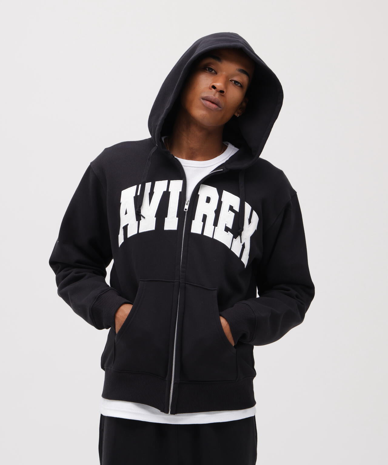 《DAILY/デイリー》ZIP UP SWEAT PARKA LOGO / ジップアップ スウェット パーカー ロゴ / AVIREX /