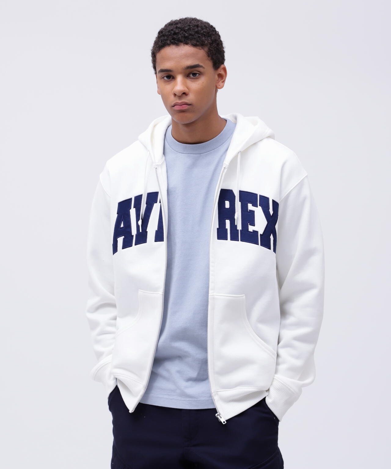 《DAILY/デイリー》ZIP UP SWEAT PARKA LOGO / ジップアップ スウェット パーカー ロゴ / AVIREX /