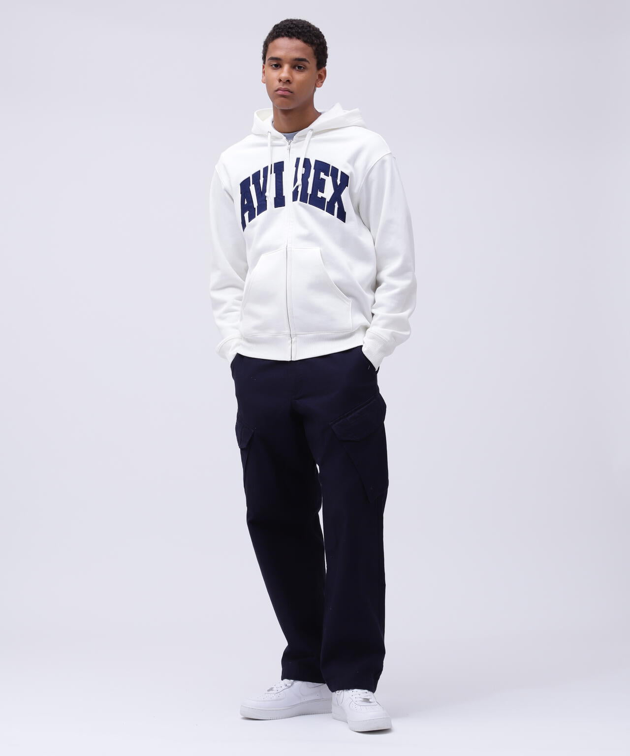 《DAILY/デイリー》ZIP UP SWEAT PARKA LOGO / ジップアップ スウェット パーカー ロゴ / AVIREX /