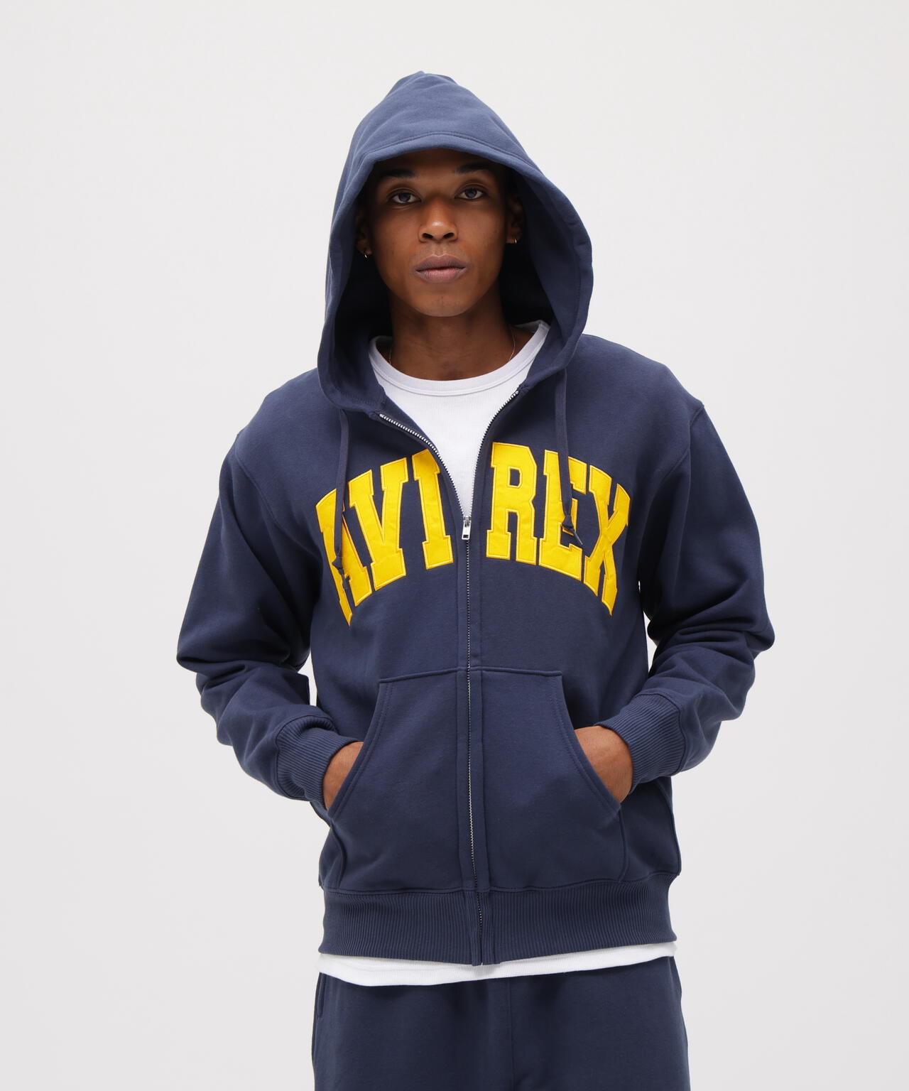 《DAILY/デイリー》ZIP UP SWEAT PARKA LOGO / ジップアップ スウェット パーカー ロゴ / AVIREX /