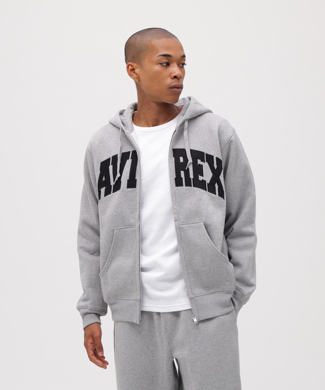《DAILY/デイリー》ZIP UP SWEAT PARKA LOGO / ジップアップ スウェット パーカー ロゴ / AVIREX /
