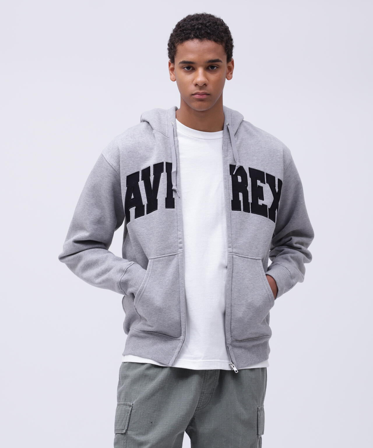 《DAILY/デイリー》ZIP UP SWEAT PARKA LOGO / ジップアップ スウェット パーカー ロゴ / AVIREX /