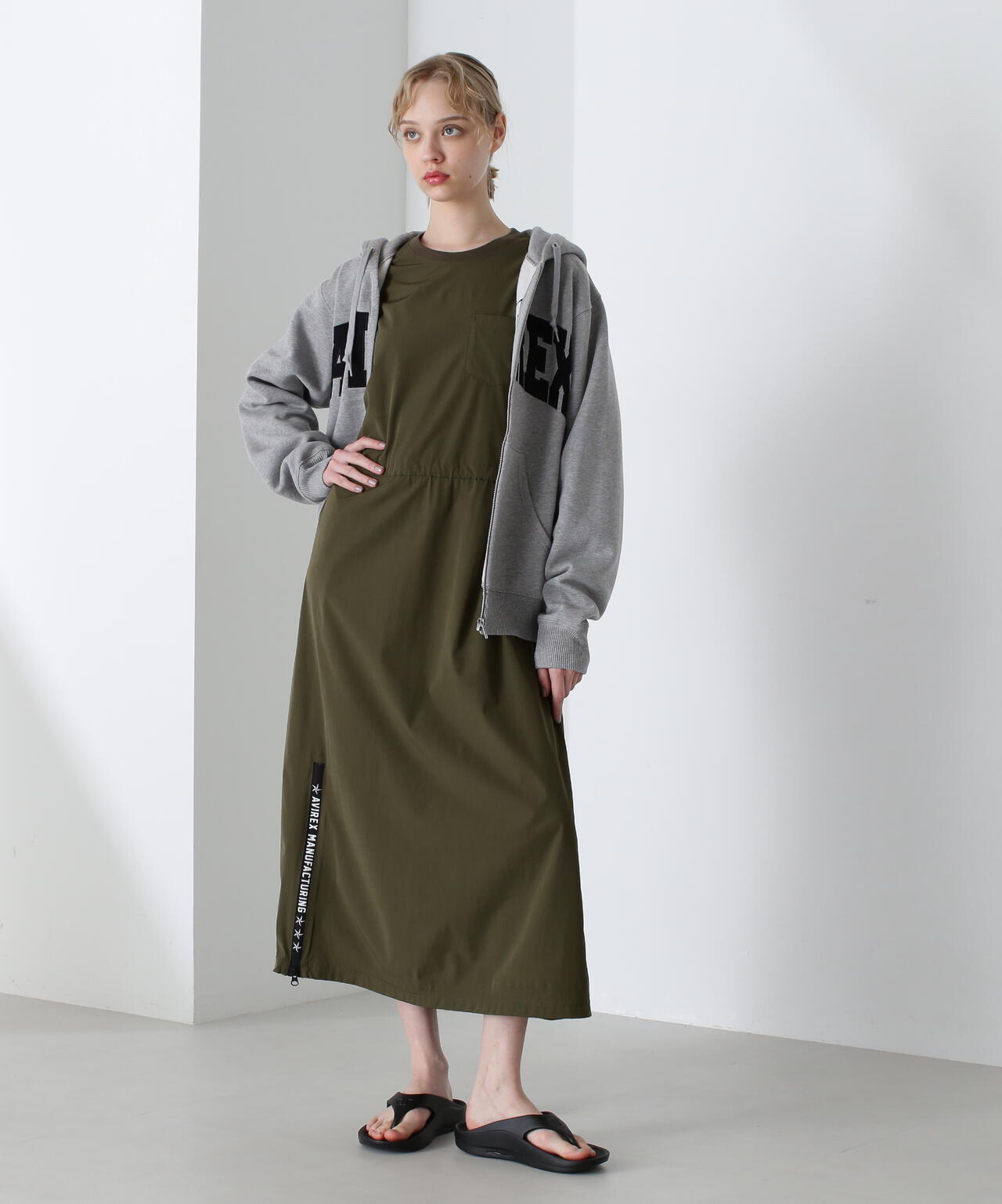 《DAILY/デイリー》ZIP UP SWEAT PARKA LOGO / ジップアップ スウェット パーカー ロゴ / AVIREX /