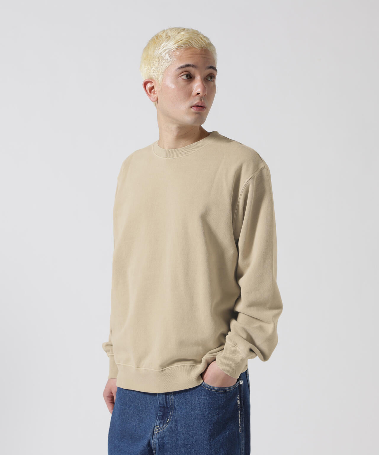 《DAILY/デイリー》FADE WASH CREW NECK SWEAT / フェード ウォッシュ クルーネック スウェット