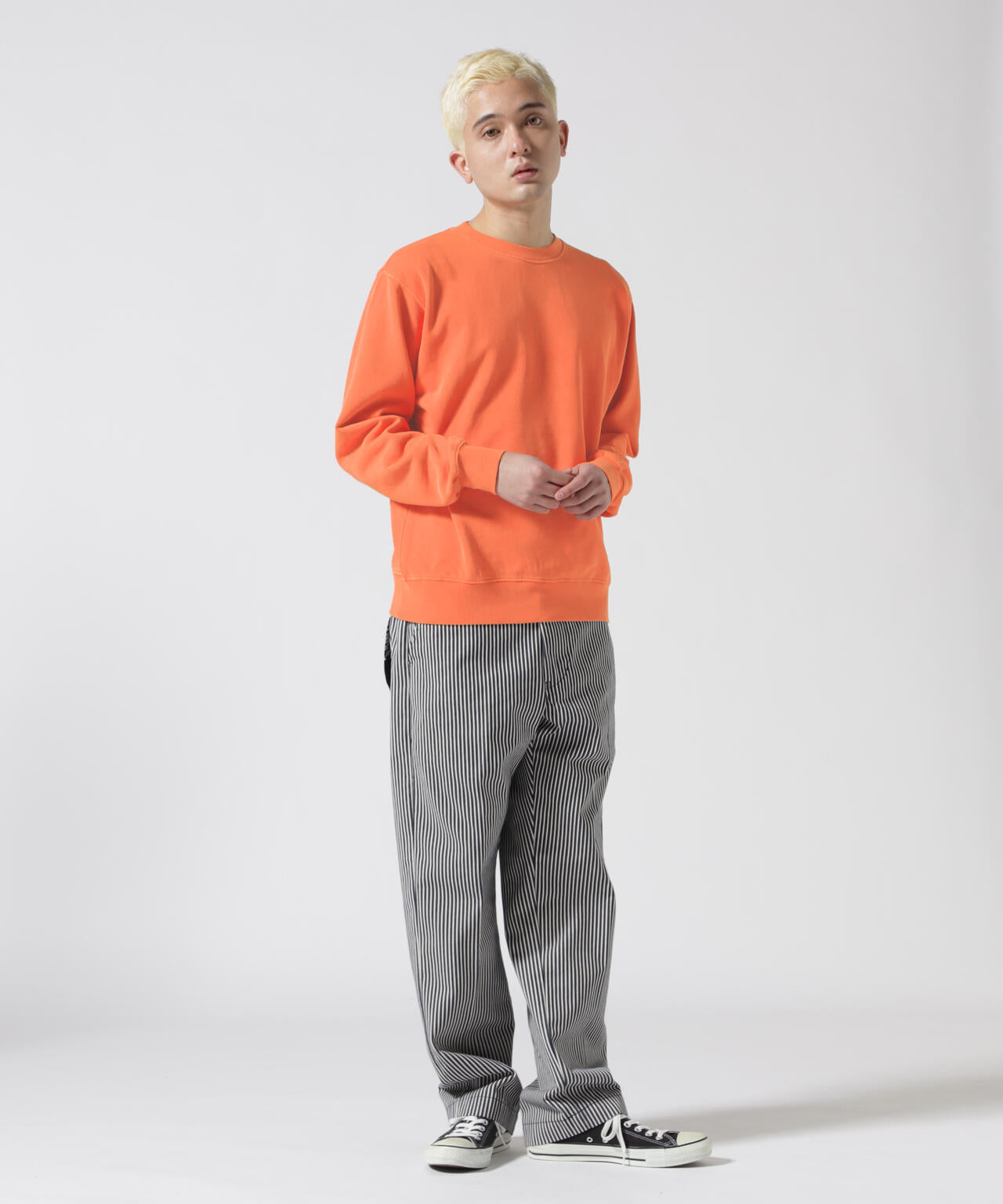 《DAILY/デイリー》FADE WASH CREW NECK SWEAT / フェード ウォッシュ クルーネック スウェット