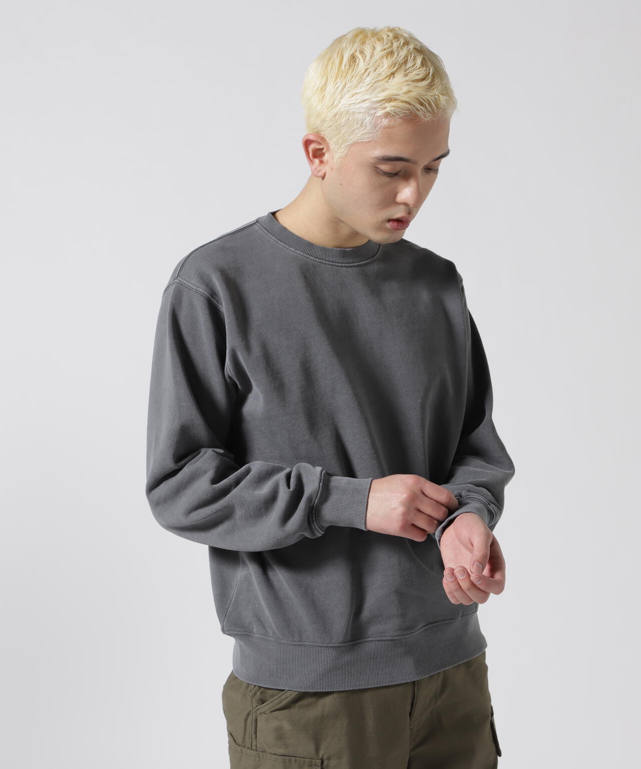 《DAILY/デイリー》FADE WASH CREW NECK SWEAT / フェード ウォッシュ クルーネック スウェット