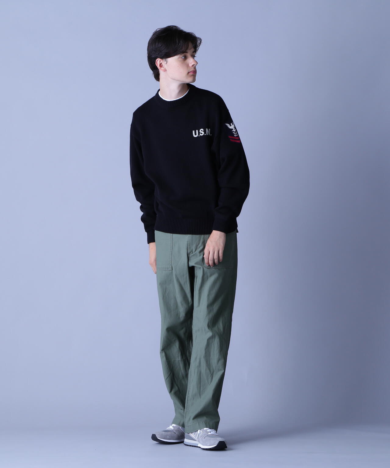 NAVAL CREWNECK KNIT / ネイバル クルーネック ニット / AVIREX / アヴィレックス