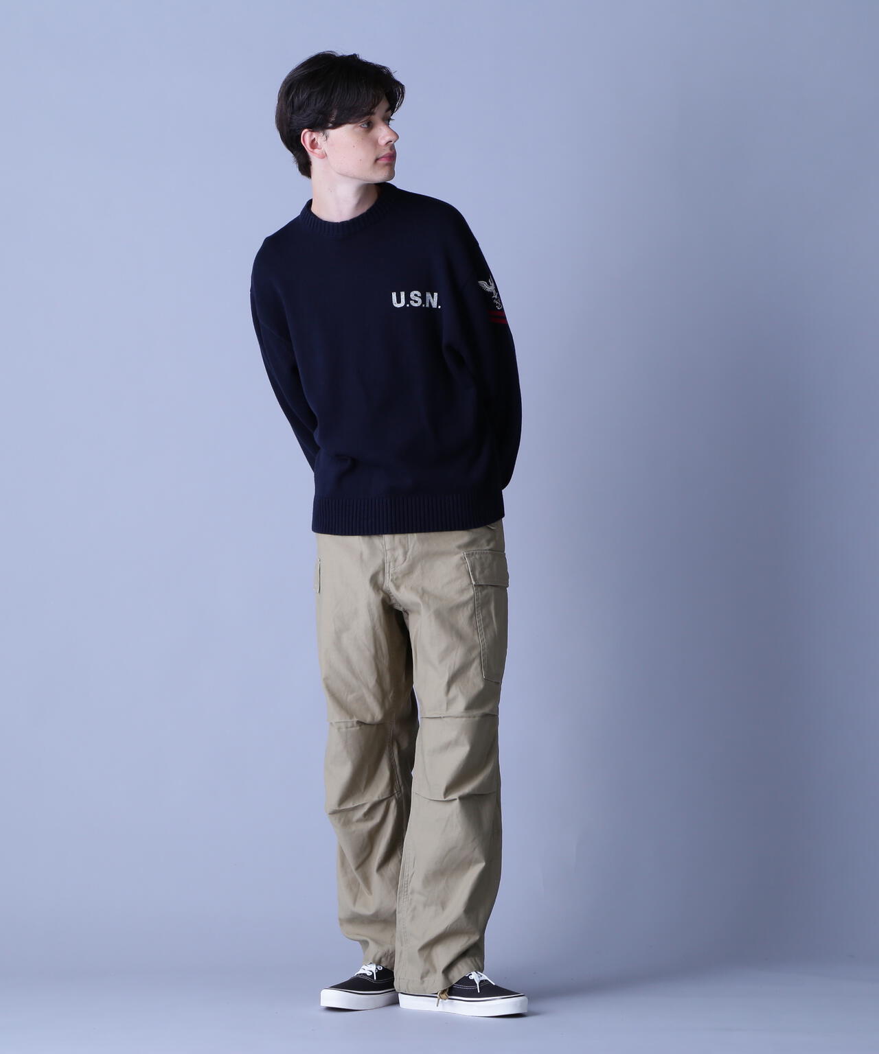 NAVAL CREWNECK KNIT / ネイバル クルーネック ニット / AVIREX / アヴィレックス