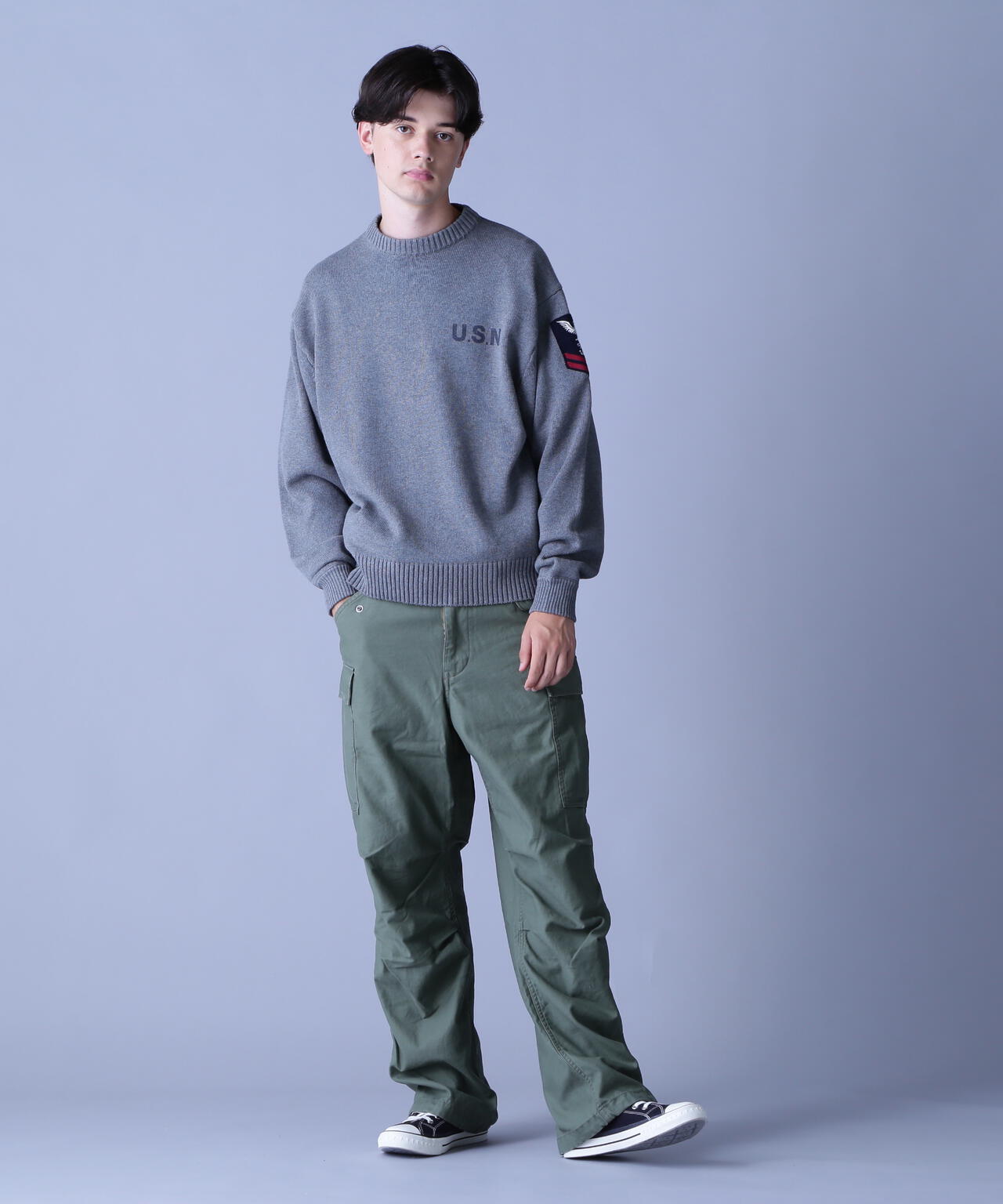 NAVAL CREWNECK KNIT / ネイバル クルーネック ニット / AVIREX / アヴィレックス