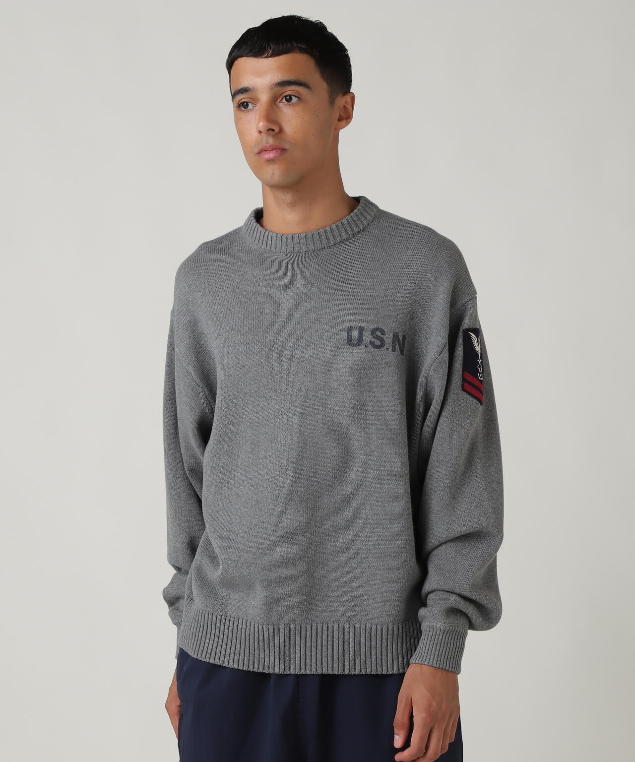 NAVAL CREWNECK KNIT / ネイバル クルーネック ニット / AVIREX / アヴィレックス